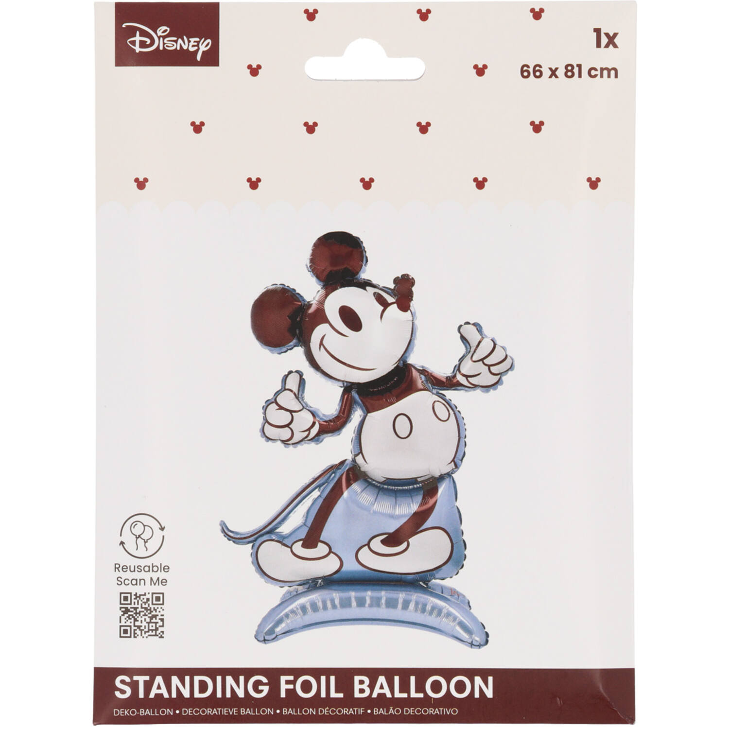 Standing Foil Balloon - Shape - Mickey Mouse - Gender Reveal - 85 cm