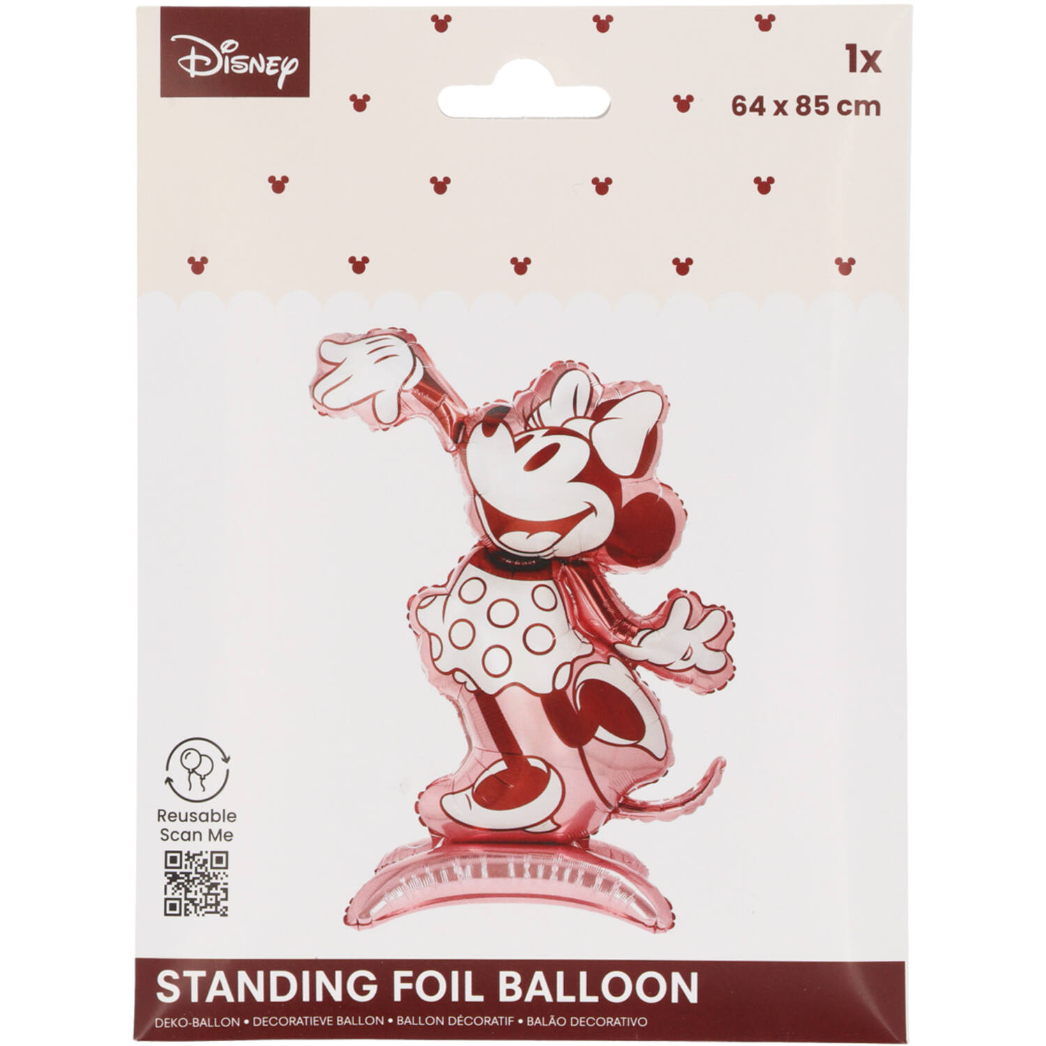 Standing Foil Balloon - Shape - Minnie Mouse - Gender Reveal - 85 cm
