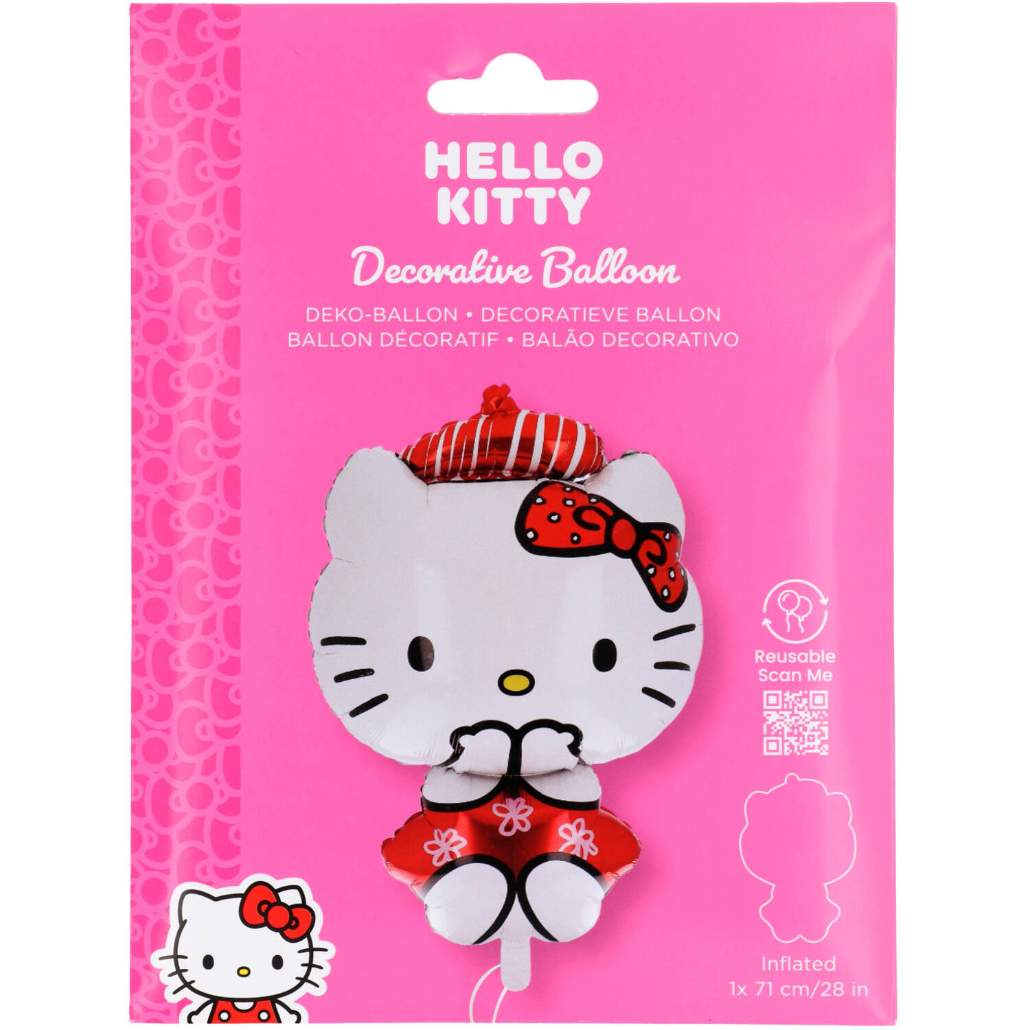 Foil balloon - Shaped - Hello Kitty - Paris - head and body - 48 x 71 cm