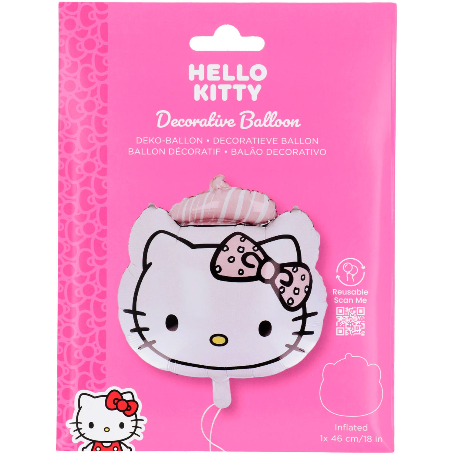 Foil balloon - Shaped - Hello Kitty - Paris - head - 48 x 71 cm