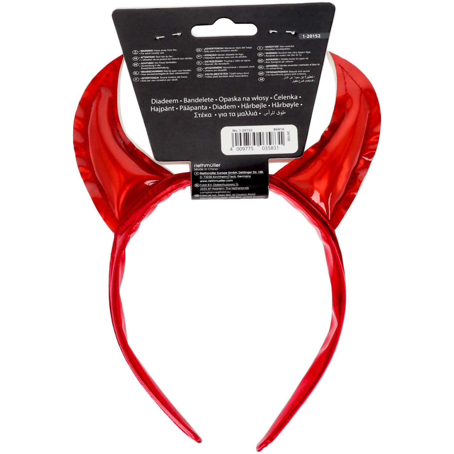 Headband Devil Horns  Red One size