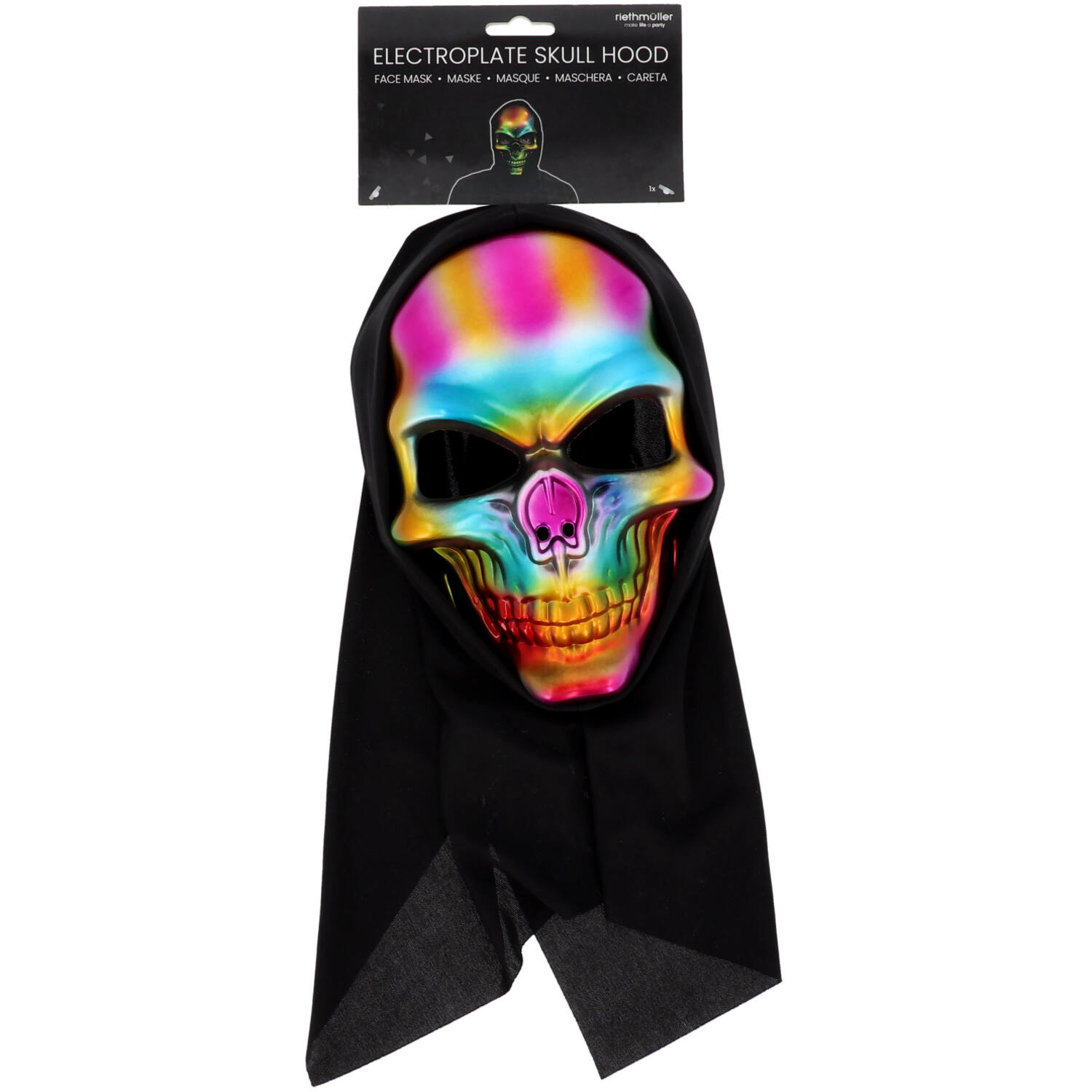 Mask Electroplate Skull Hood One size