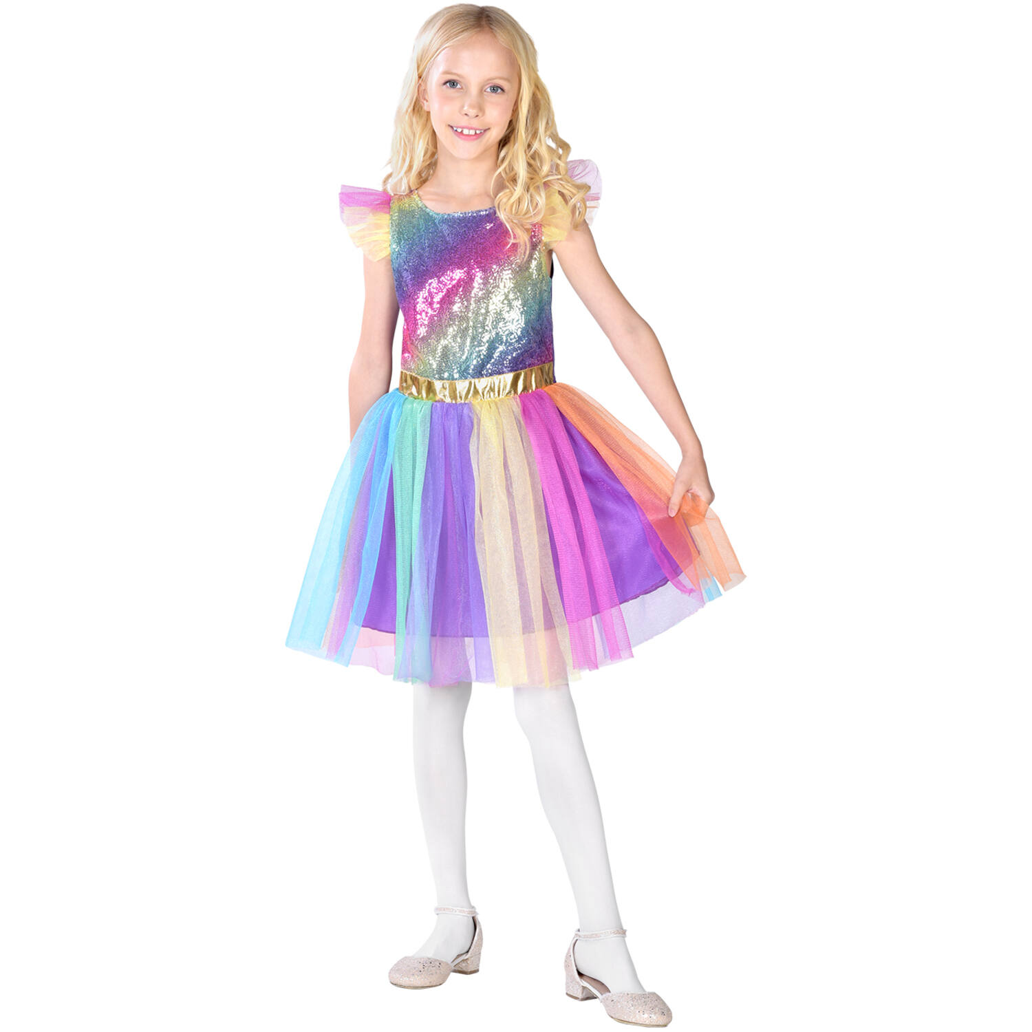 Child Costume Rainbow Queen Age 8 - 10 Years