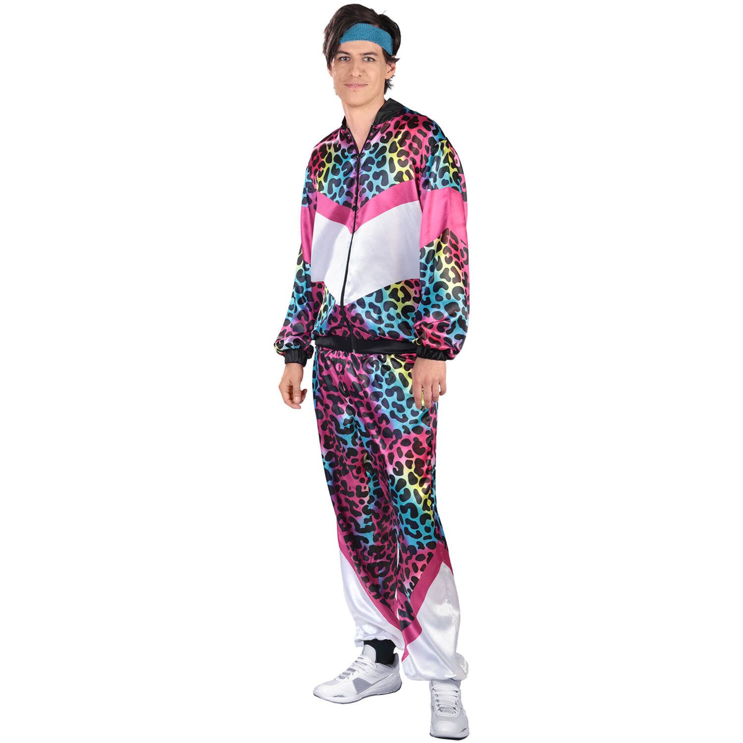 Adult Costume Neon Leo Print Shell Suit Size M