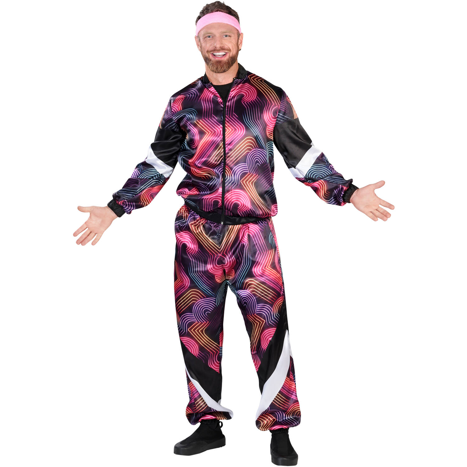 Adult Costume Disco Print Shell Suit Size L