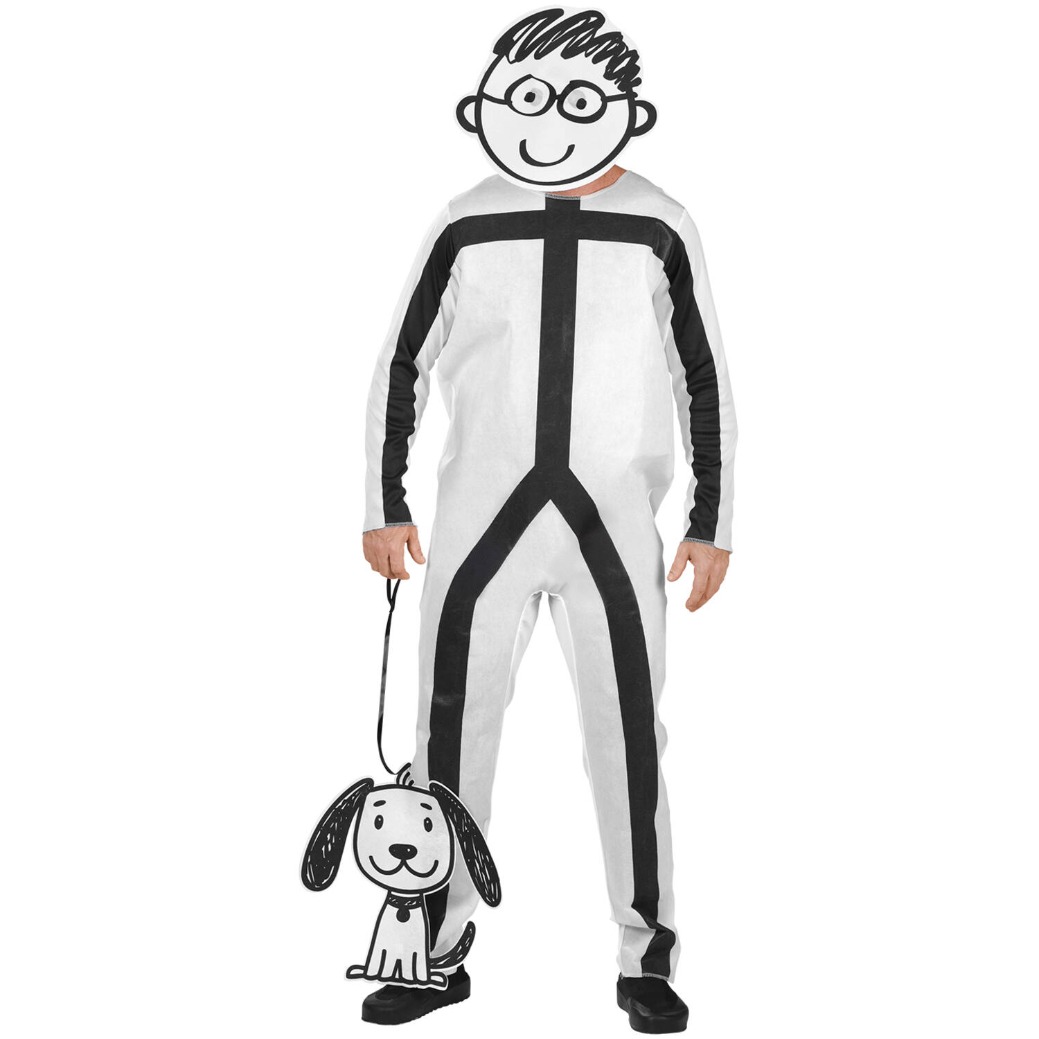 Adult Costume Stick Figure Male Size M/L