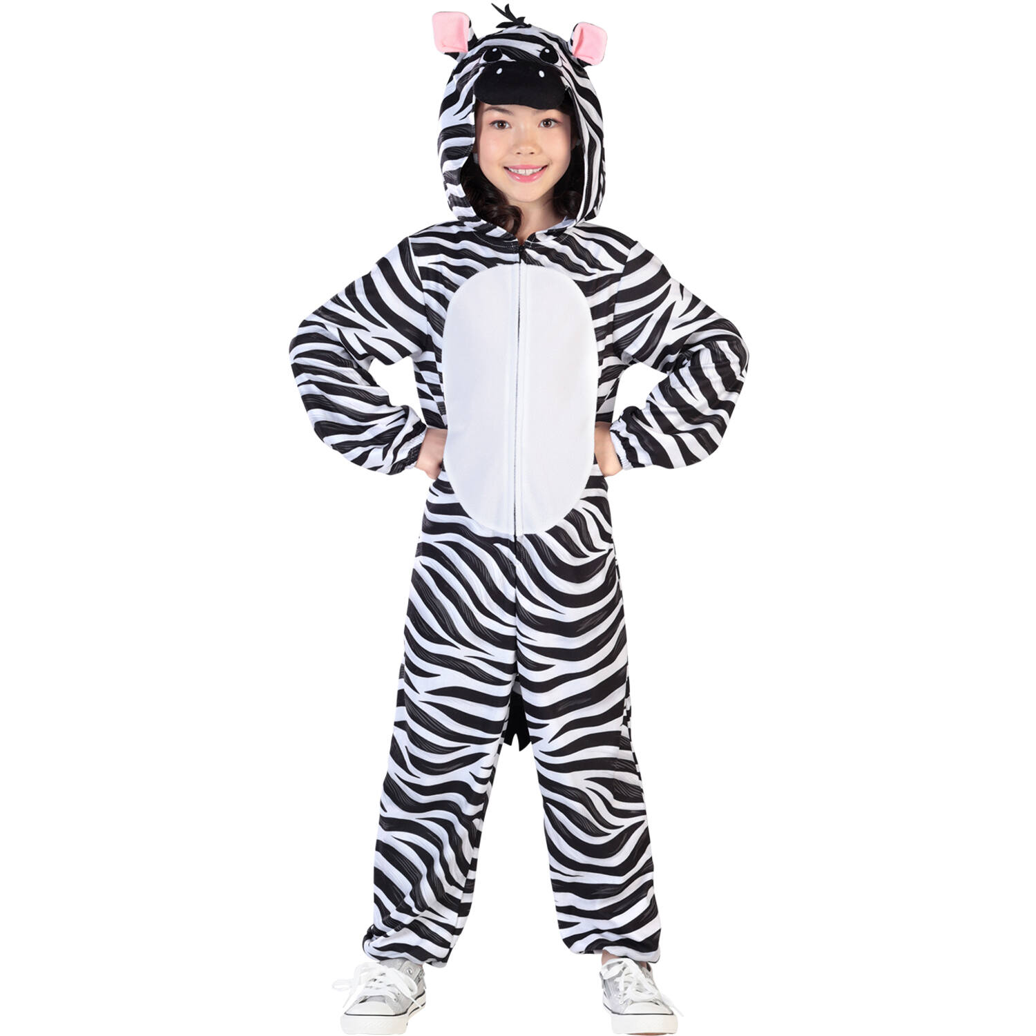 Child Costume Zebra Fleece Onesie Age 4-6 Years