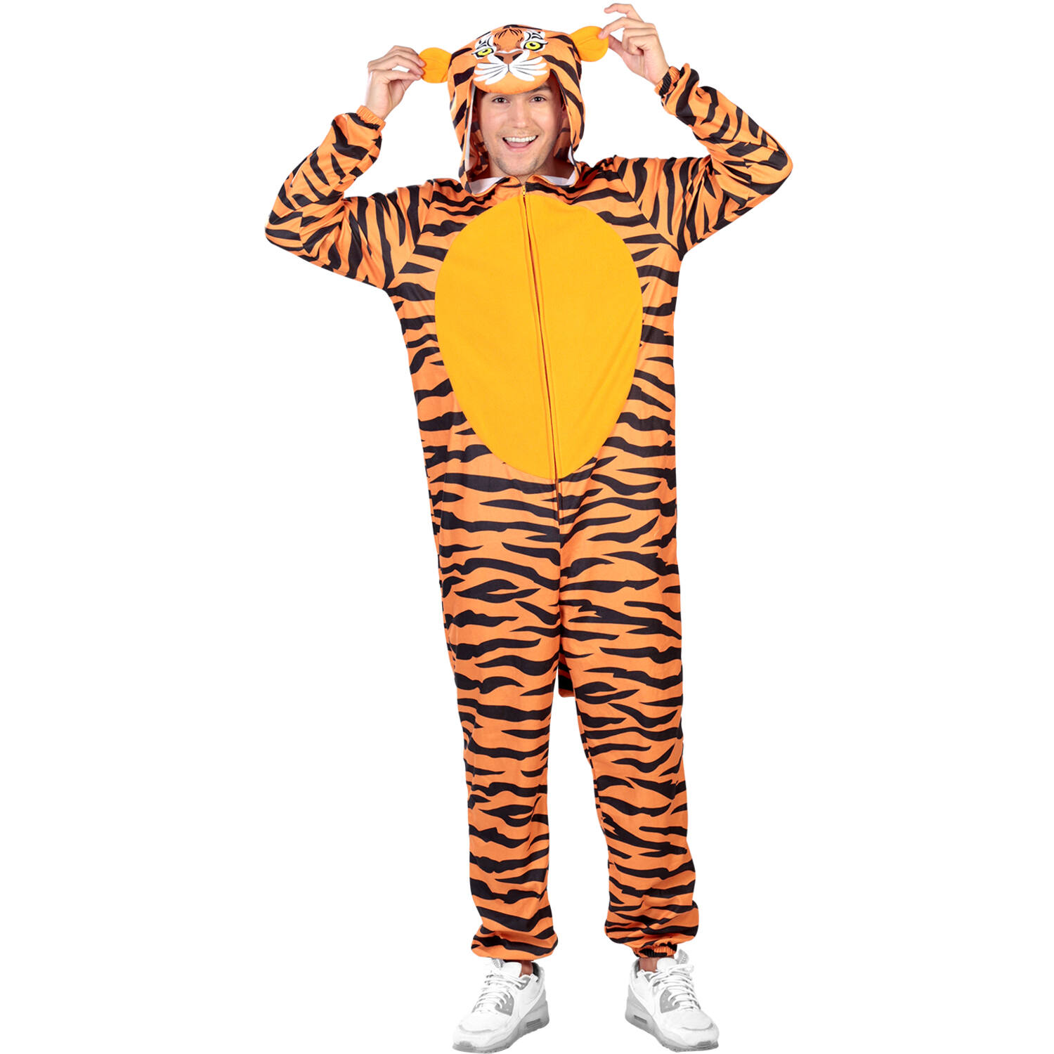Adult Costume Tiger Fleece Onesie Size XXL