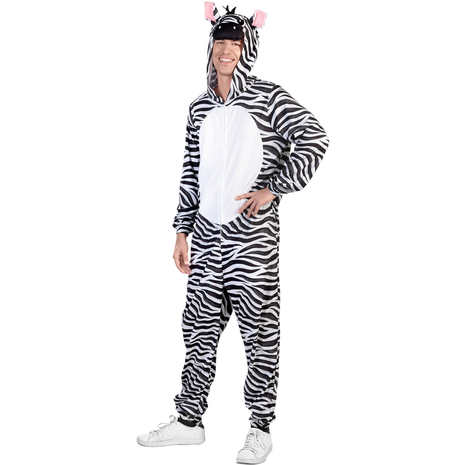 Adult Costume Zebra Fleece Onesie Size XXL