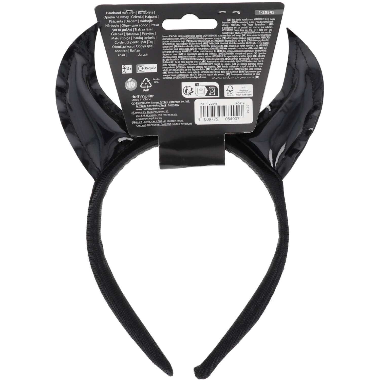 Headband Devil Horns Black One size