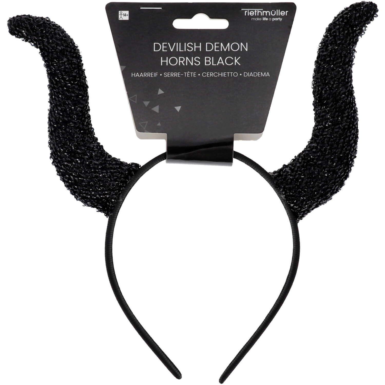 Headband Devilish Demon Horns Black One size
