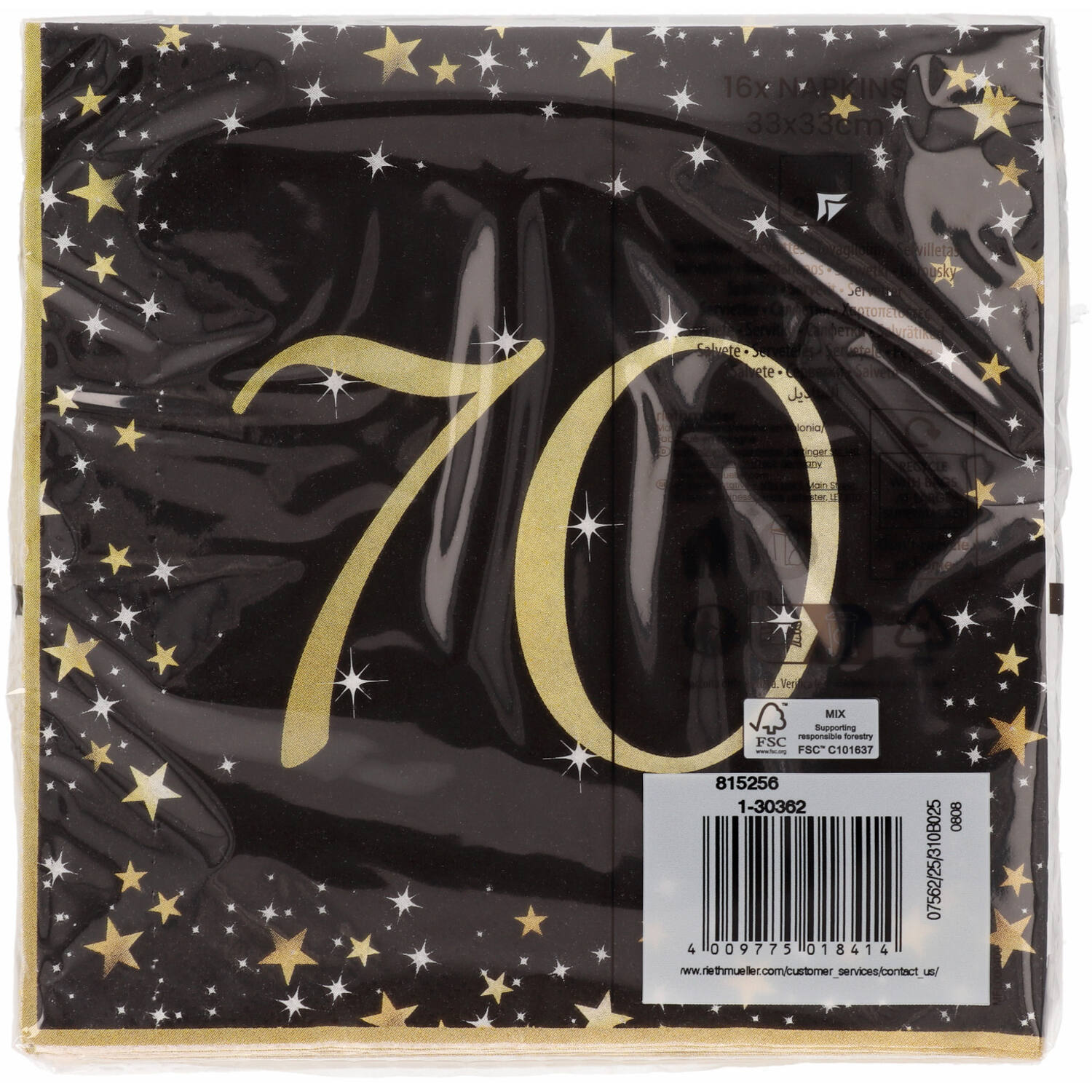 16 Napkins 70 Starlight Birthday 33 x 33 cm