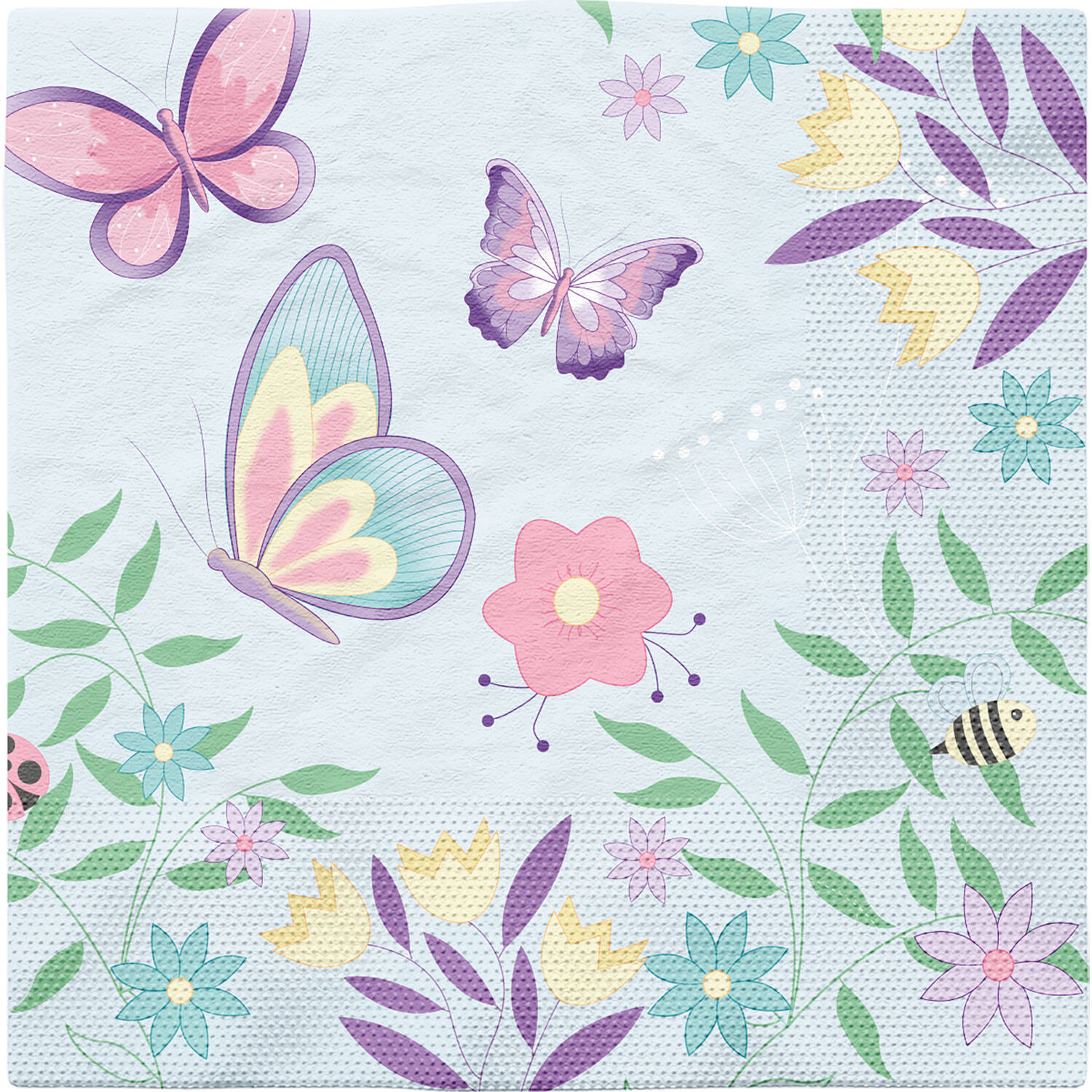 16 Lunch Napkins Flutter Garden 33 x 33 cm