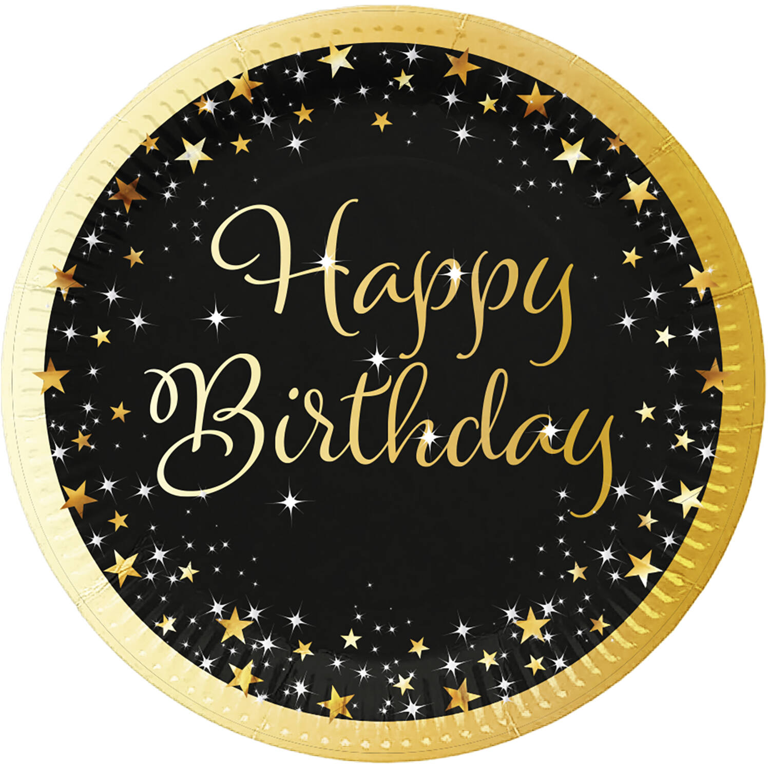 8 Plates Starlight Birthday Happy Birthday Paper 23 cm