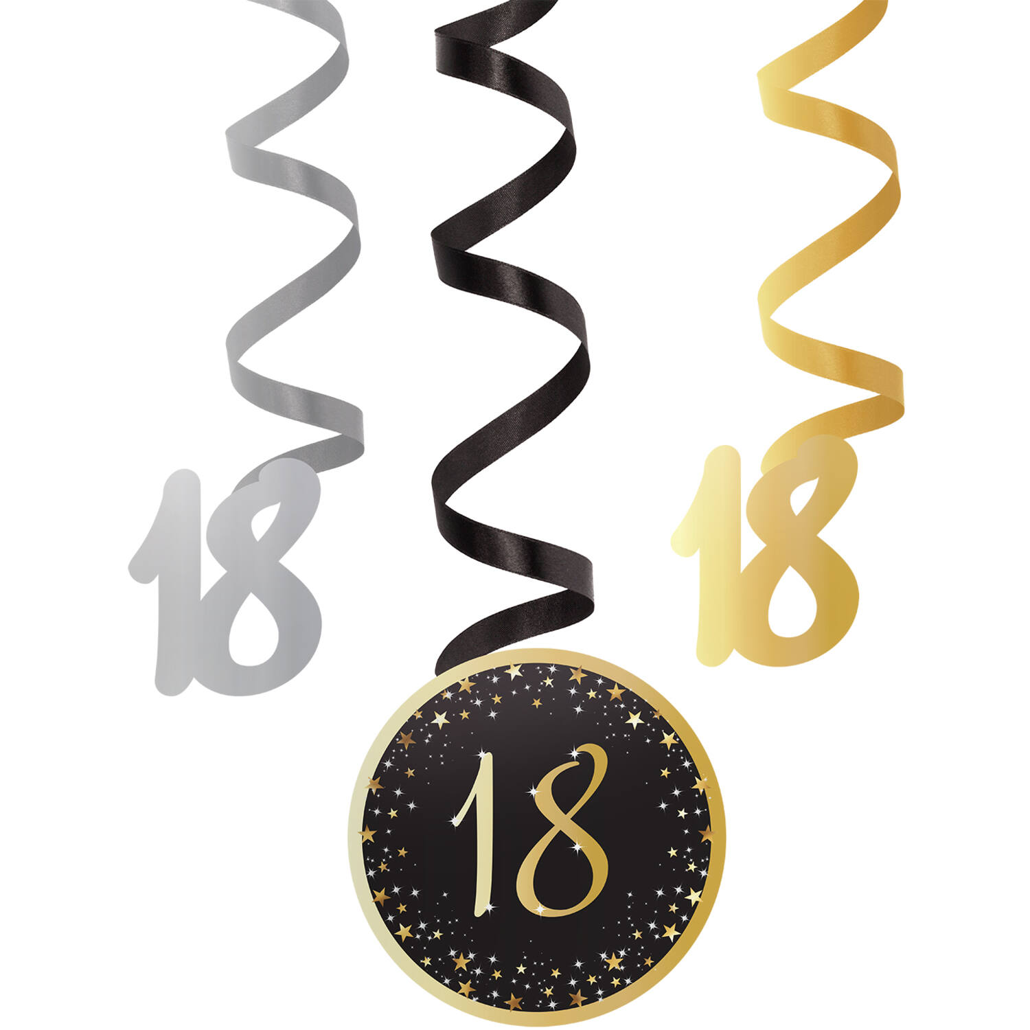 6 SwirlDecorations 18 Starlight Birthday Paper / Foil 61 cm