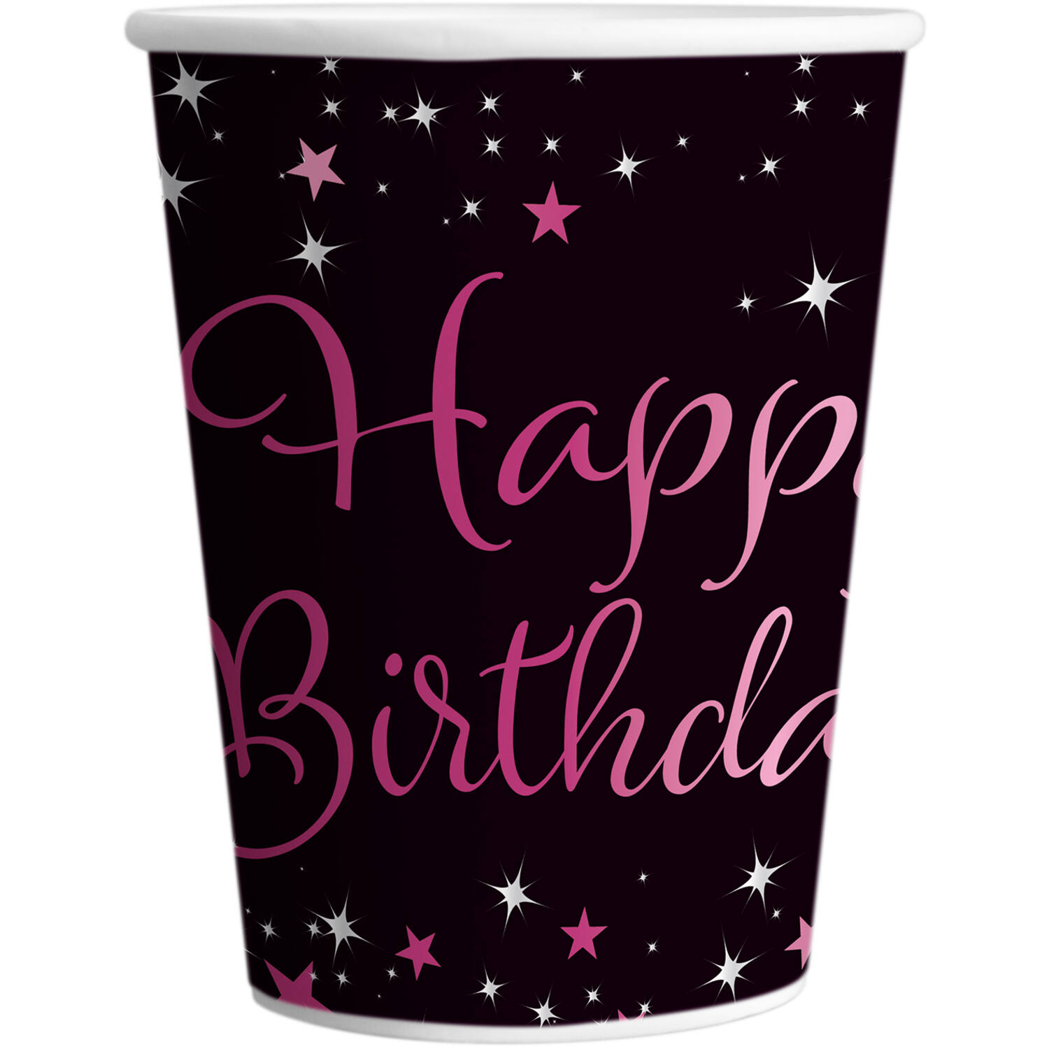 8 Cups Starlight Birthday Pink Happy Birthday Paper 250 ml
