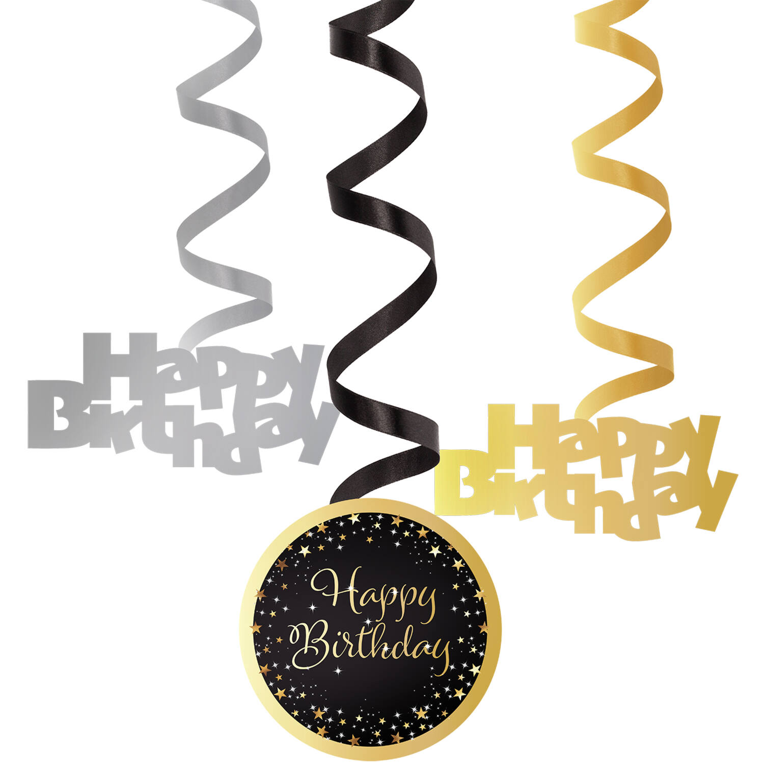 6 Swirl Decorations Starlight Birthday Paper / Foil 61 cm