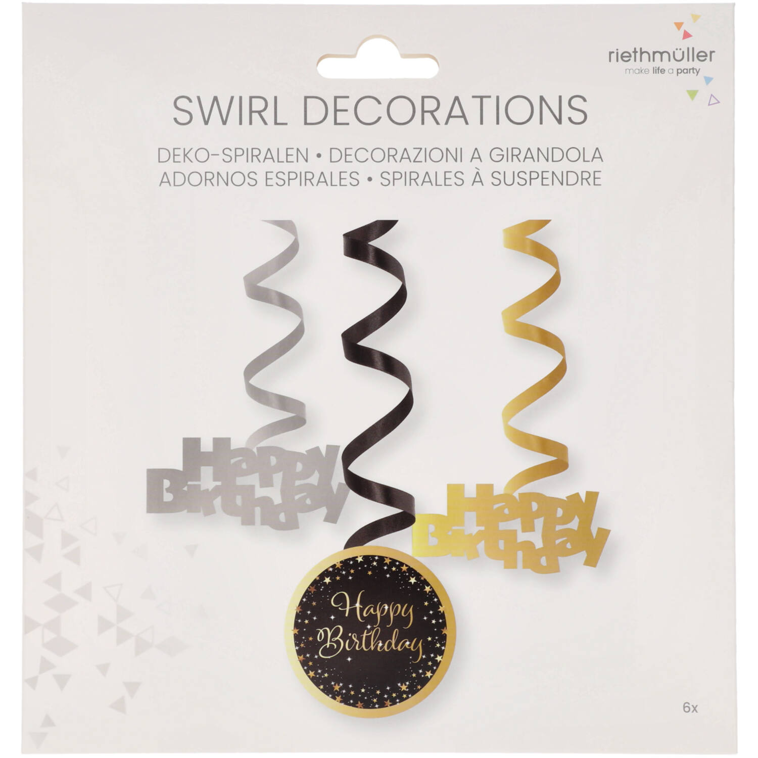 6 Swirl Decorations Starlight Birthday Paper / Foil 61 cm