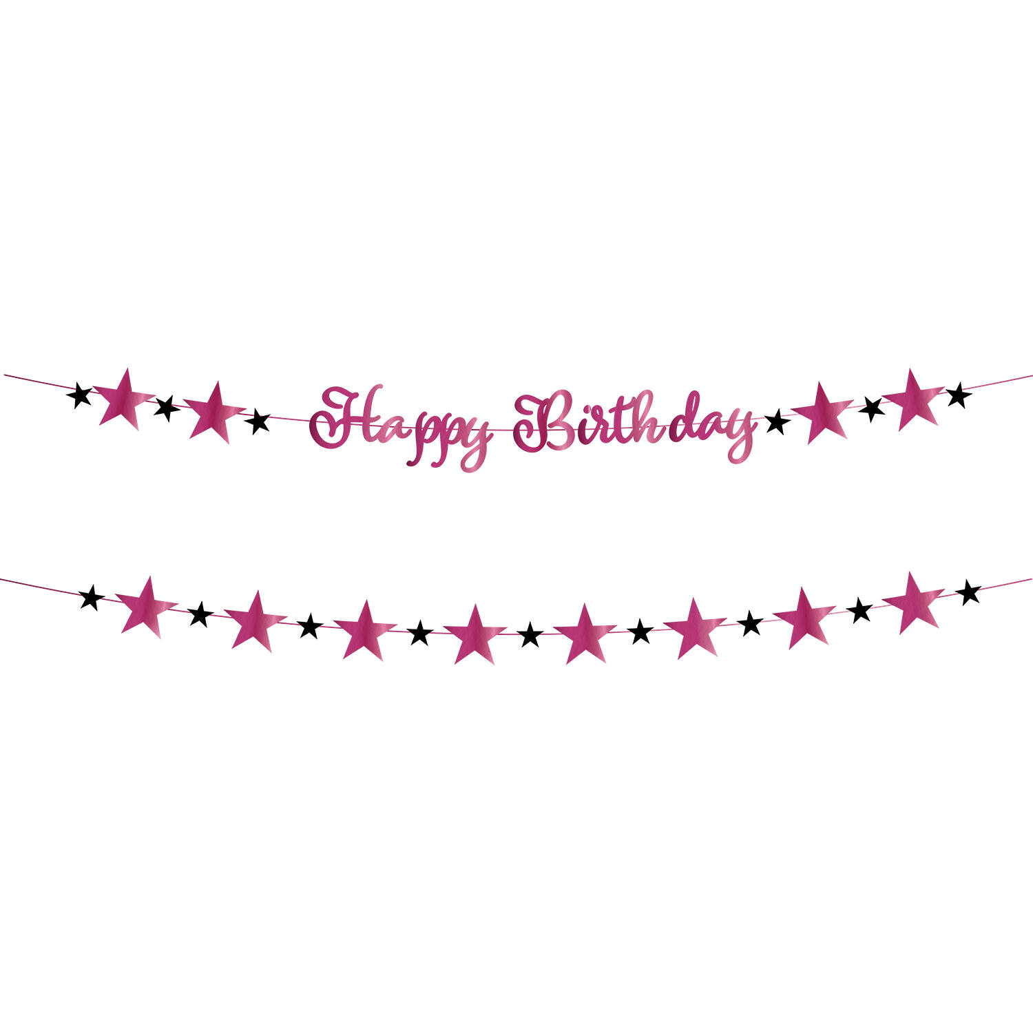 Letter Banner Starlight Birthday Pink Paper 213 x 16.2 cm