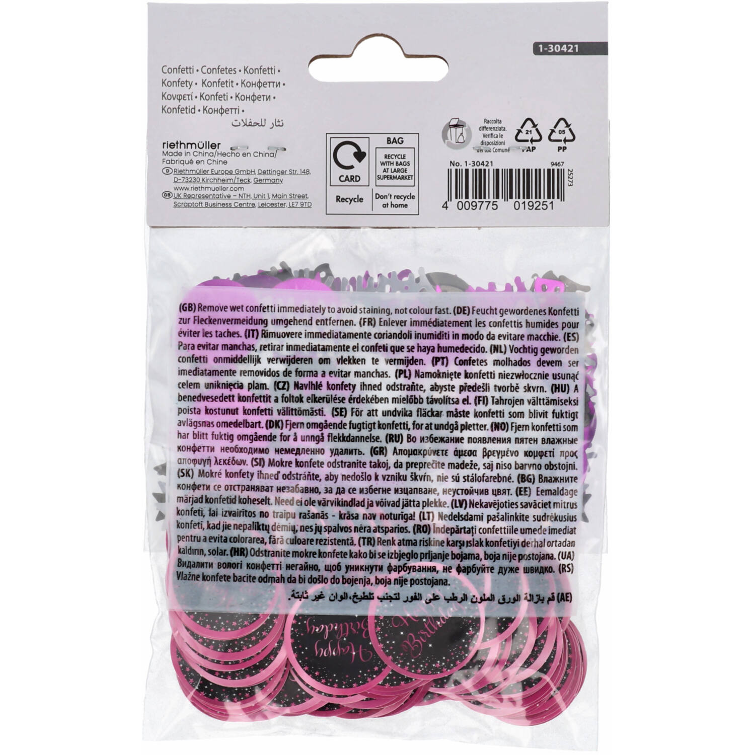 Confetti Starlight Birthday Pink Paper 34 g