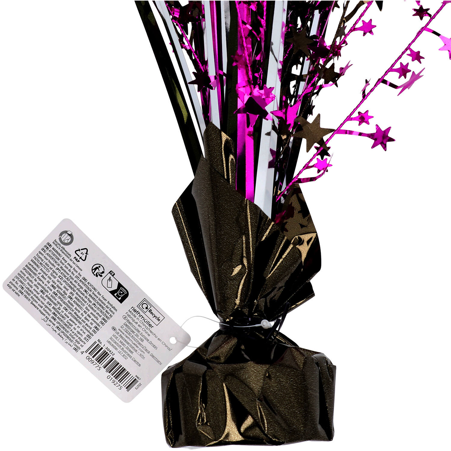 Spray Centrepiece Starlight Birthday Pink Foil / Paper 45.7 cm