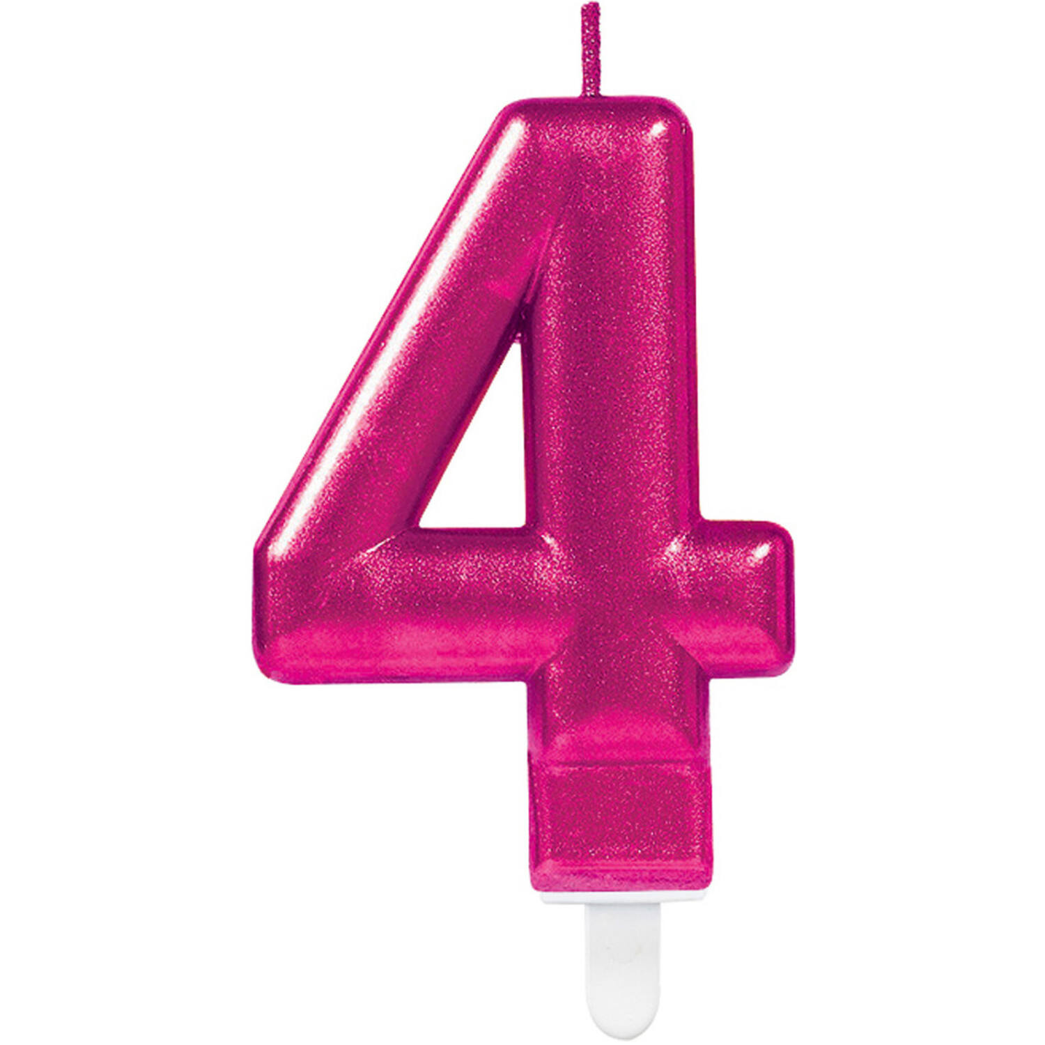 Number Candle 4 Starlight Birthday Pink Height 9.3 cm