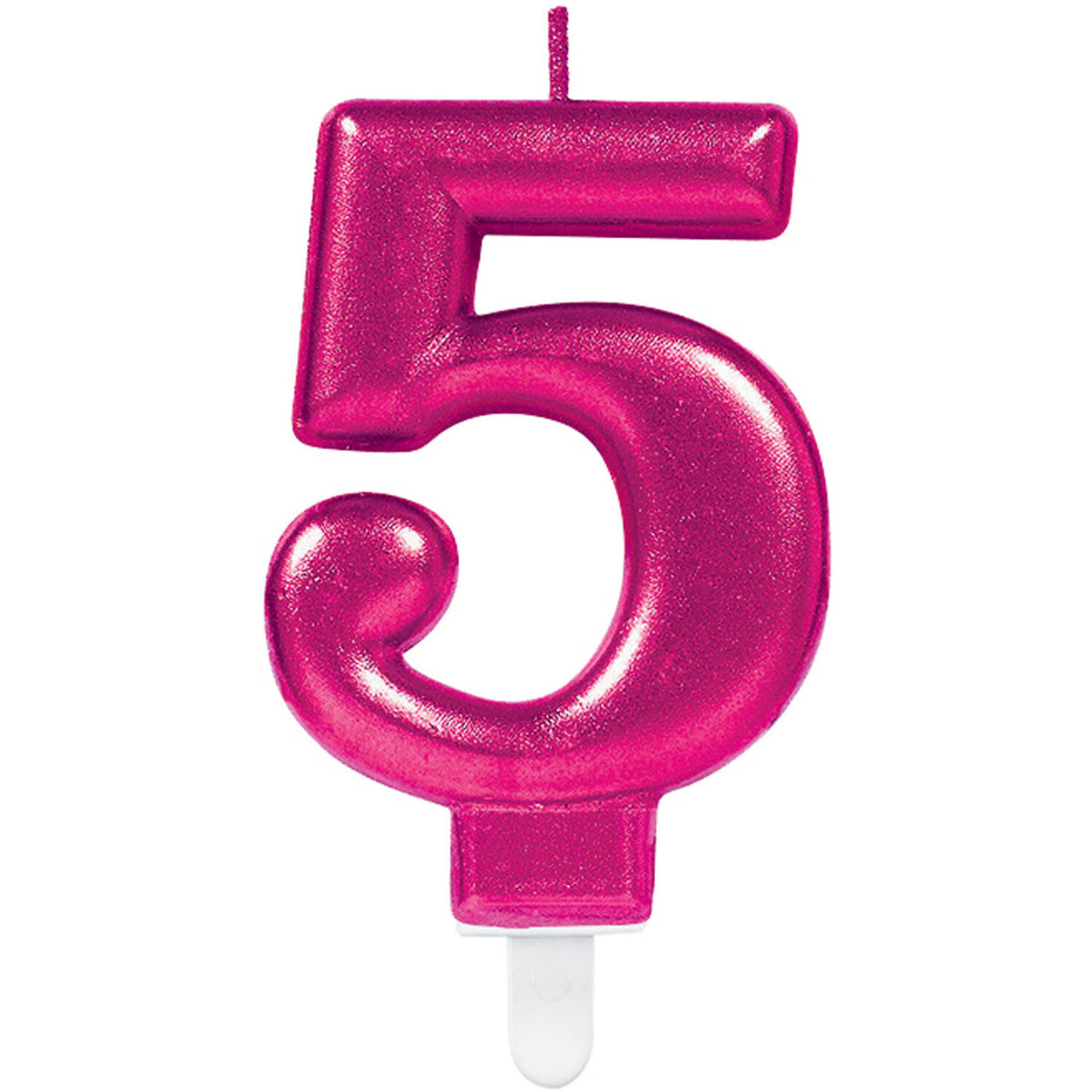Number Candle 5 Starlight Birthday Pink Height 9.3 cm