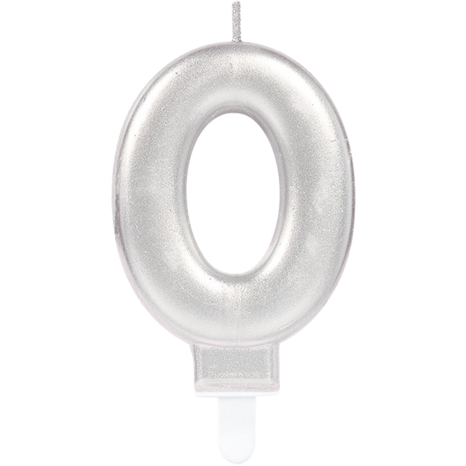 Number Candle 0 Starlight Birthday Silver Height 9.3 cm