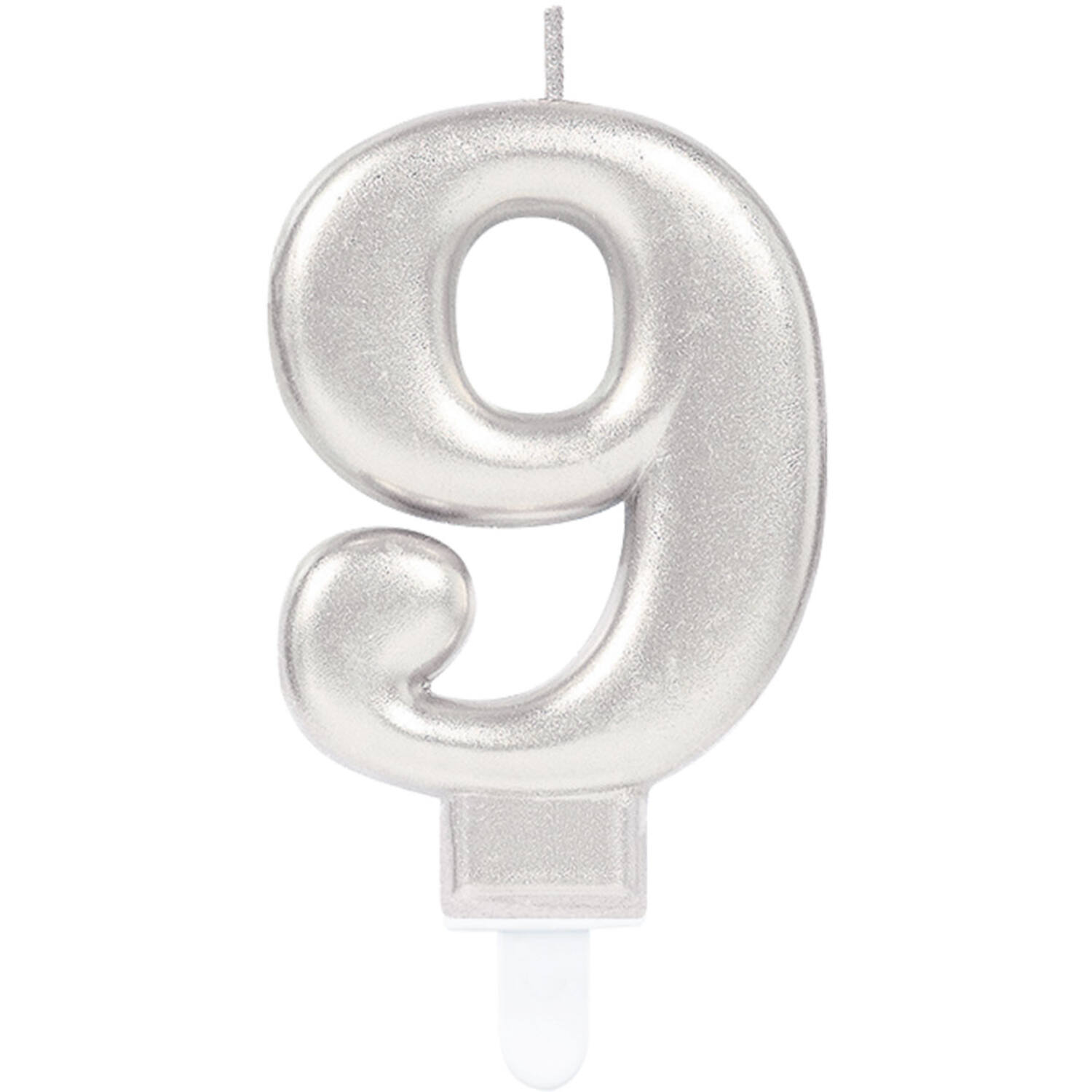 Number Candle 9 Starlight Birthday Silver Height 9.3 cm