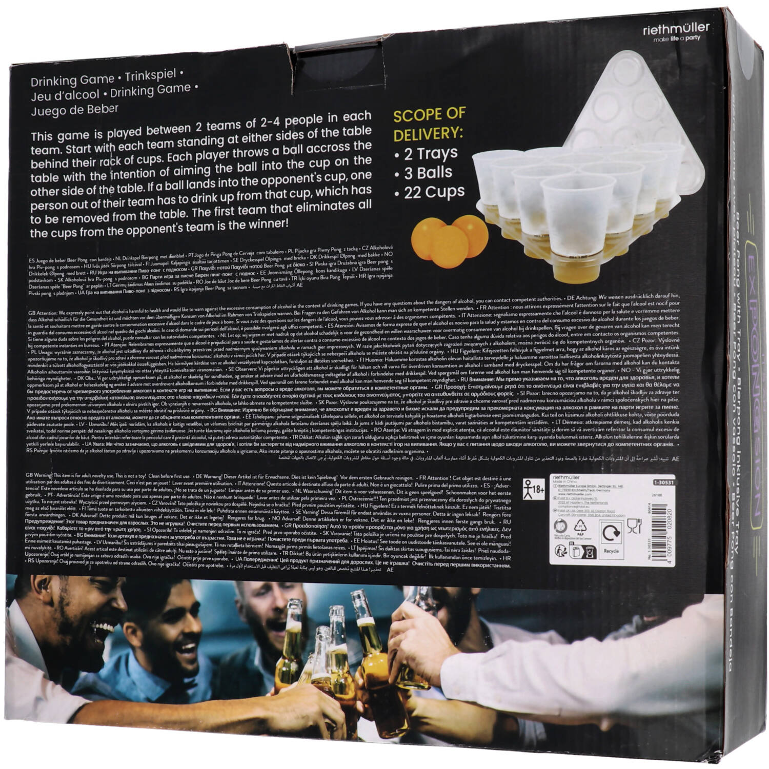 Drinking Game Beer Pong 27 Pieces Plastic