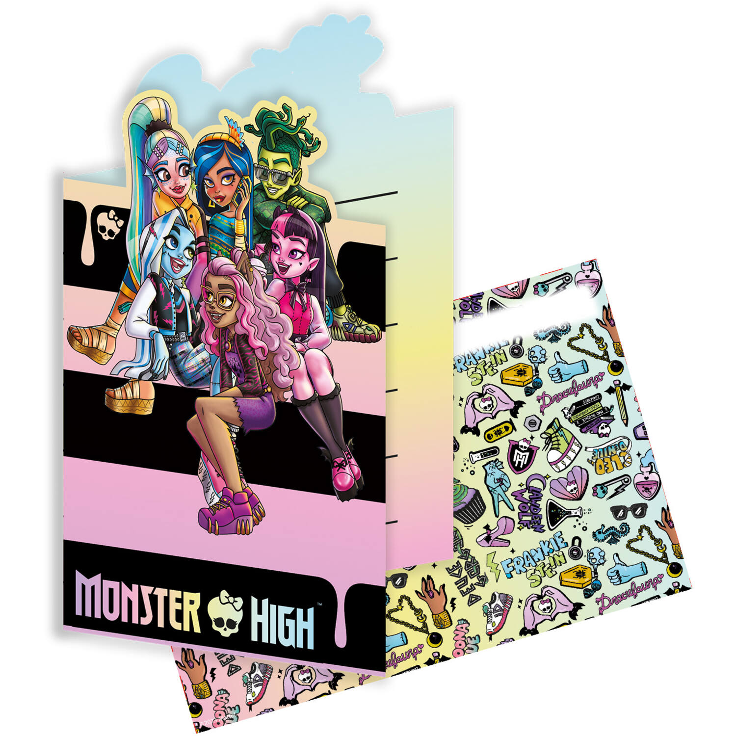 8 Invites and Envelopes Monster High Paper