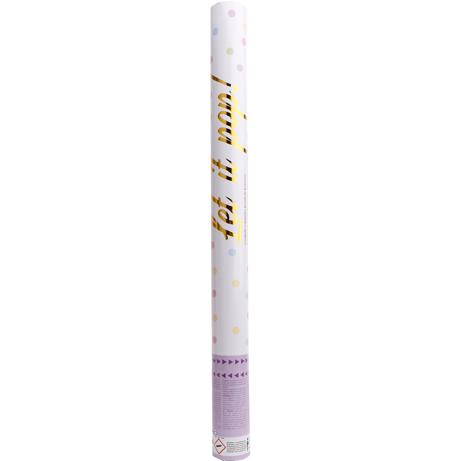 Confetti Cannon Multicolor Round Pastel Paper 60 cm