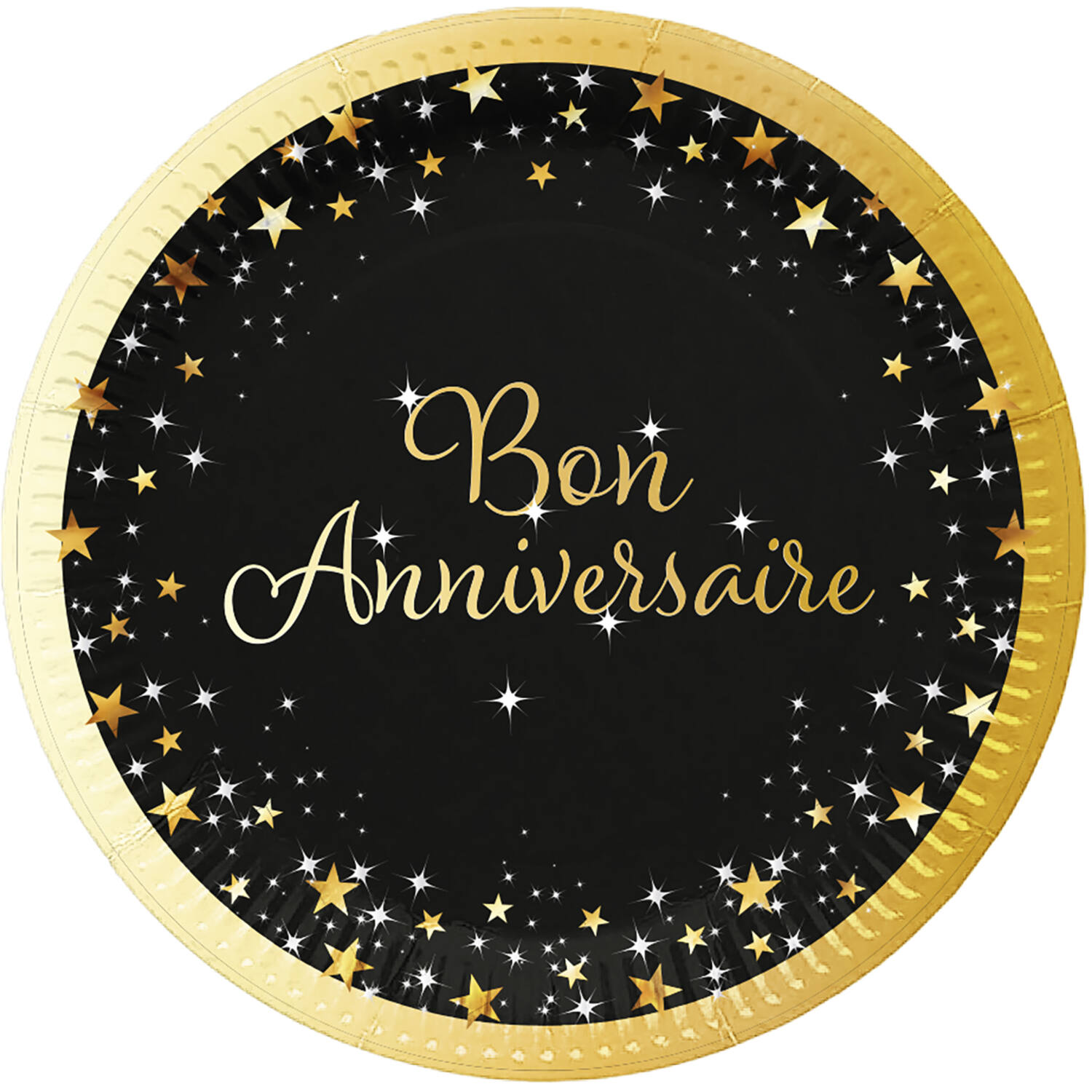 8 Plates Starlight Birthday Bon anniversaire Paper 23 cm