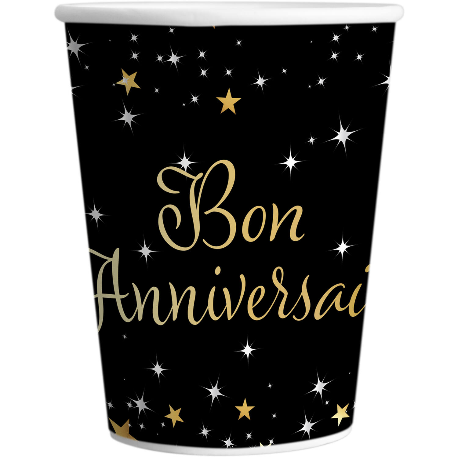 8 Cups Starlight Birthday Bon anniversaire Paper 250 ml
