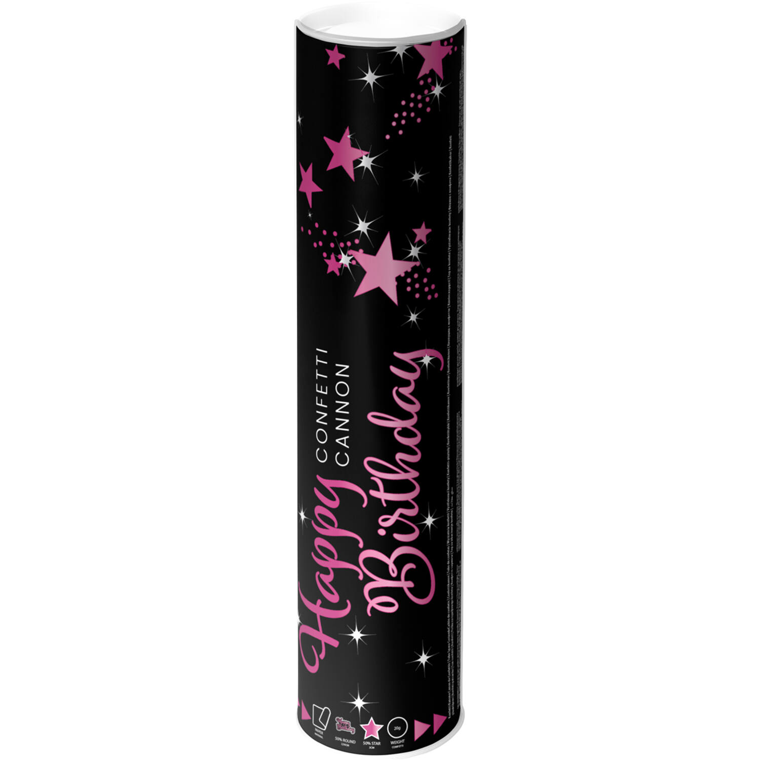 Confetti Cannon Starlight Birthday Pink 28 cm