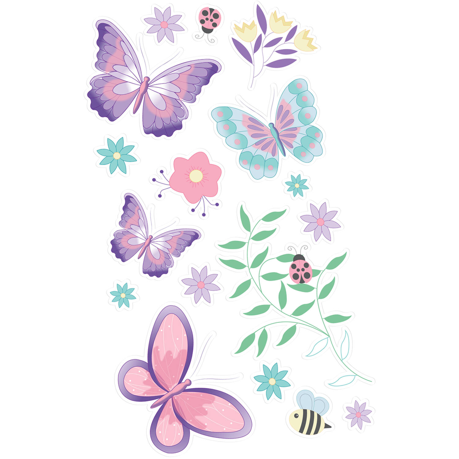 4 Sheets Temporary Tattoos Flutter Garden