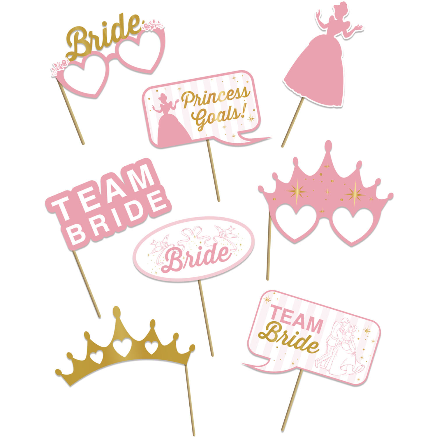 Photo Booth Set - Disney Princess Hen Party - 8 pieces