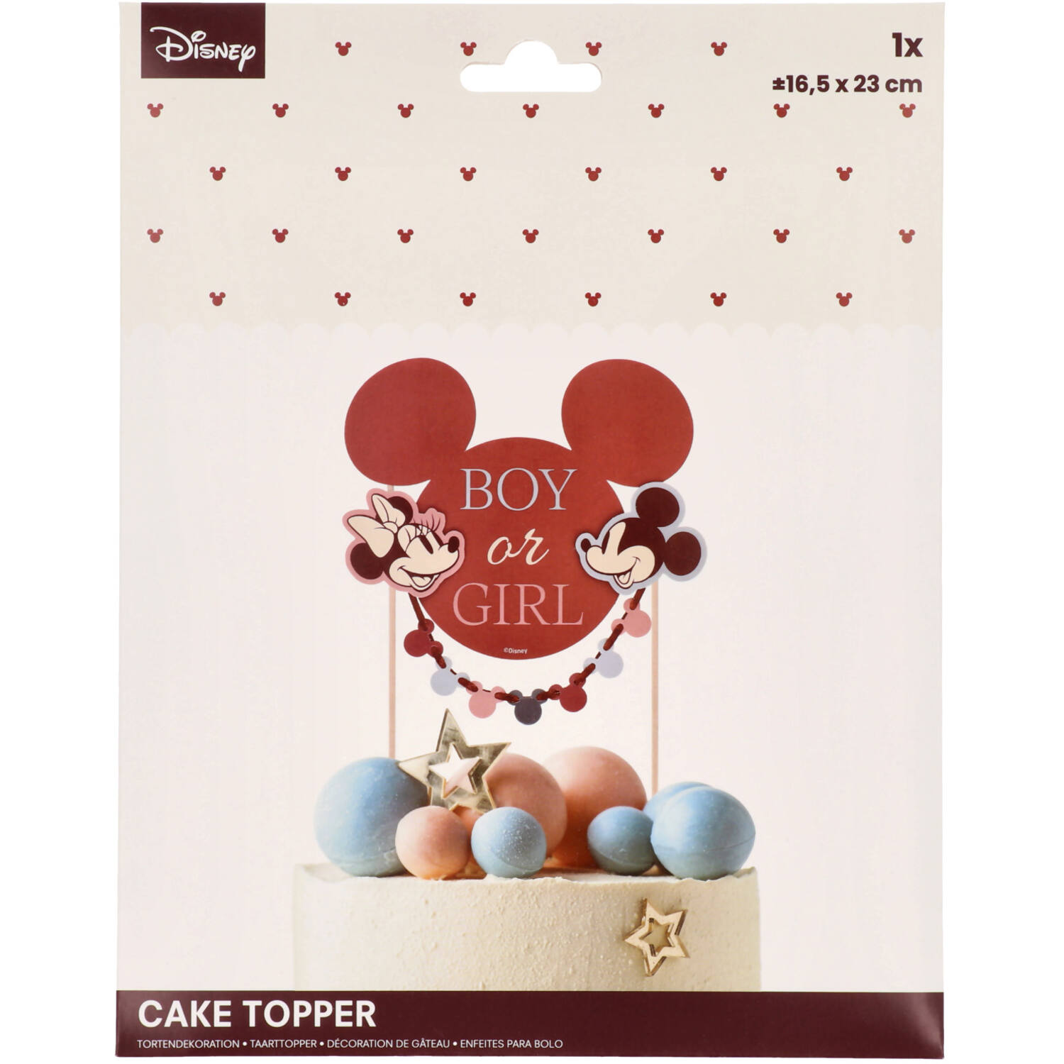 Cake Topper - Mickey&Minnie - Gender Reveal - 19 x 25 cm
