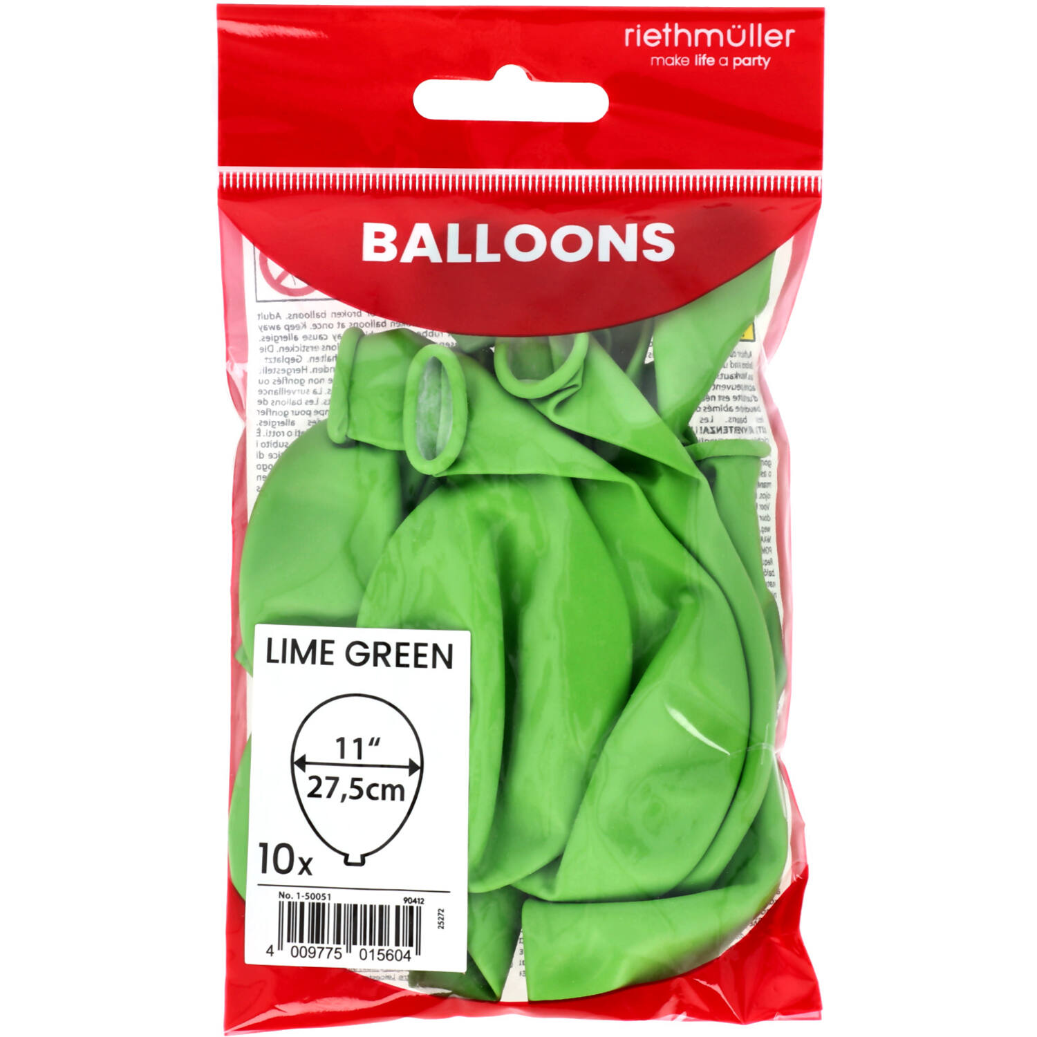 Latex Balloons - Lime Green - 28 cm - 10 pieces