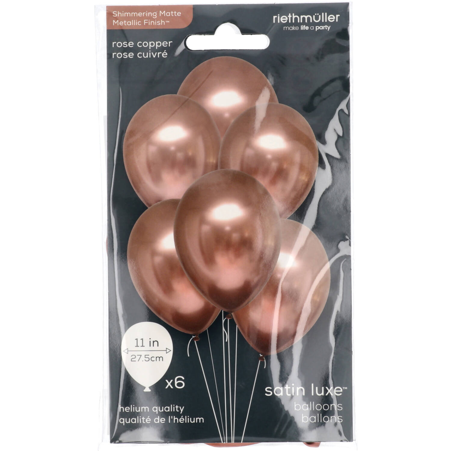Latex Balloons - Rose Copper - Luxury Satin - 28 cm - 6 pieces