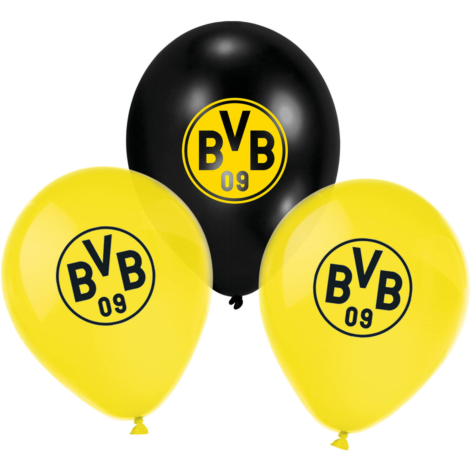6 Latex Balloons BVB Dortmund 2025,  2 Colours 27,5 cm / 11"