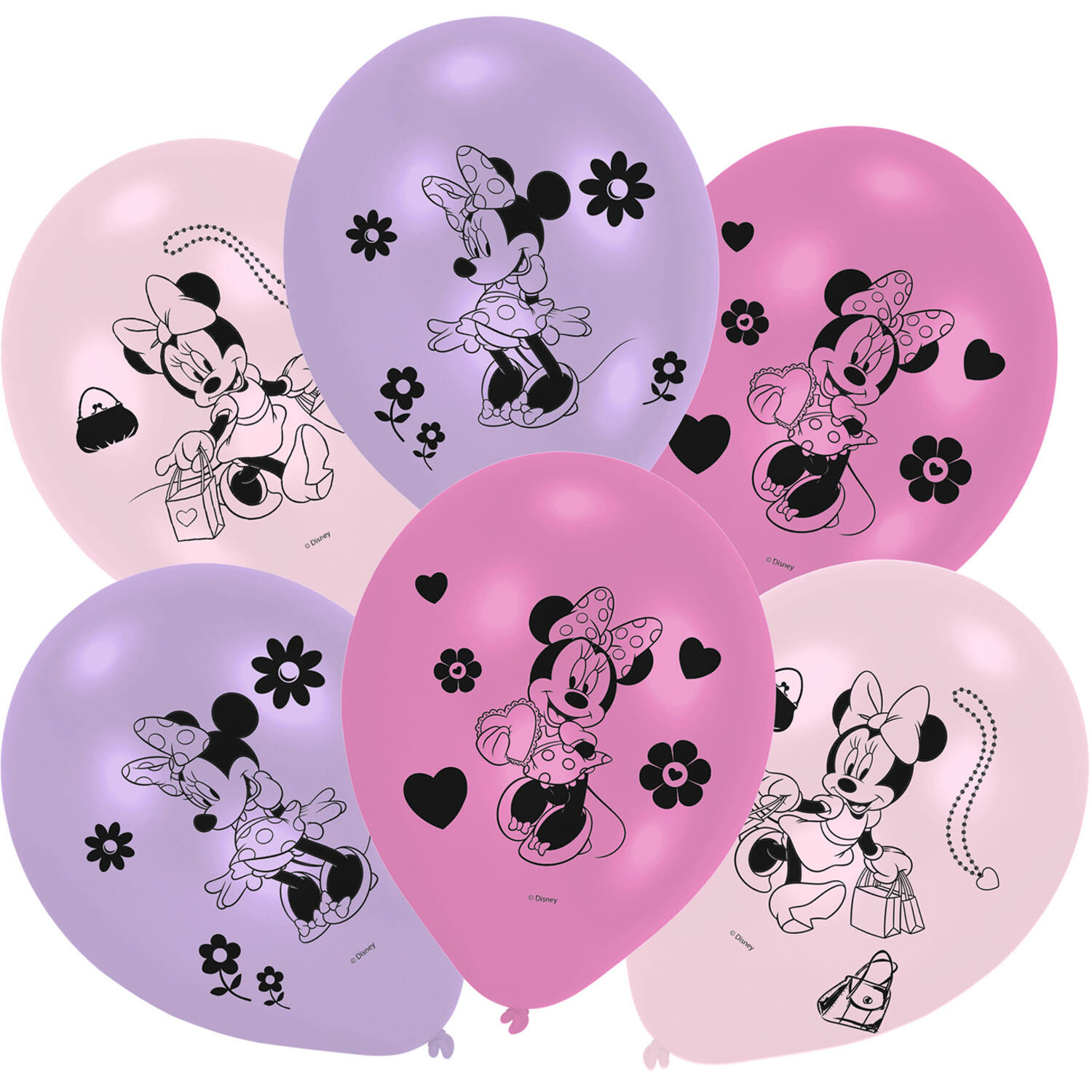 10 Latex Balloons Minnie Mouse 25.4 cm / 10"