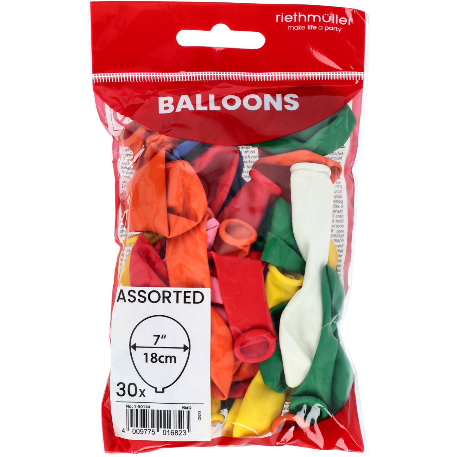 Latex Balloons - Assorted - 18 cm - 30 pieces