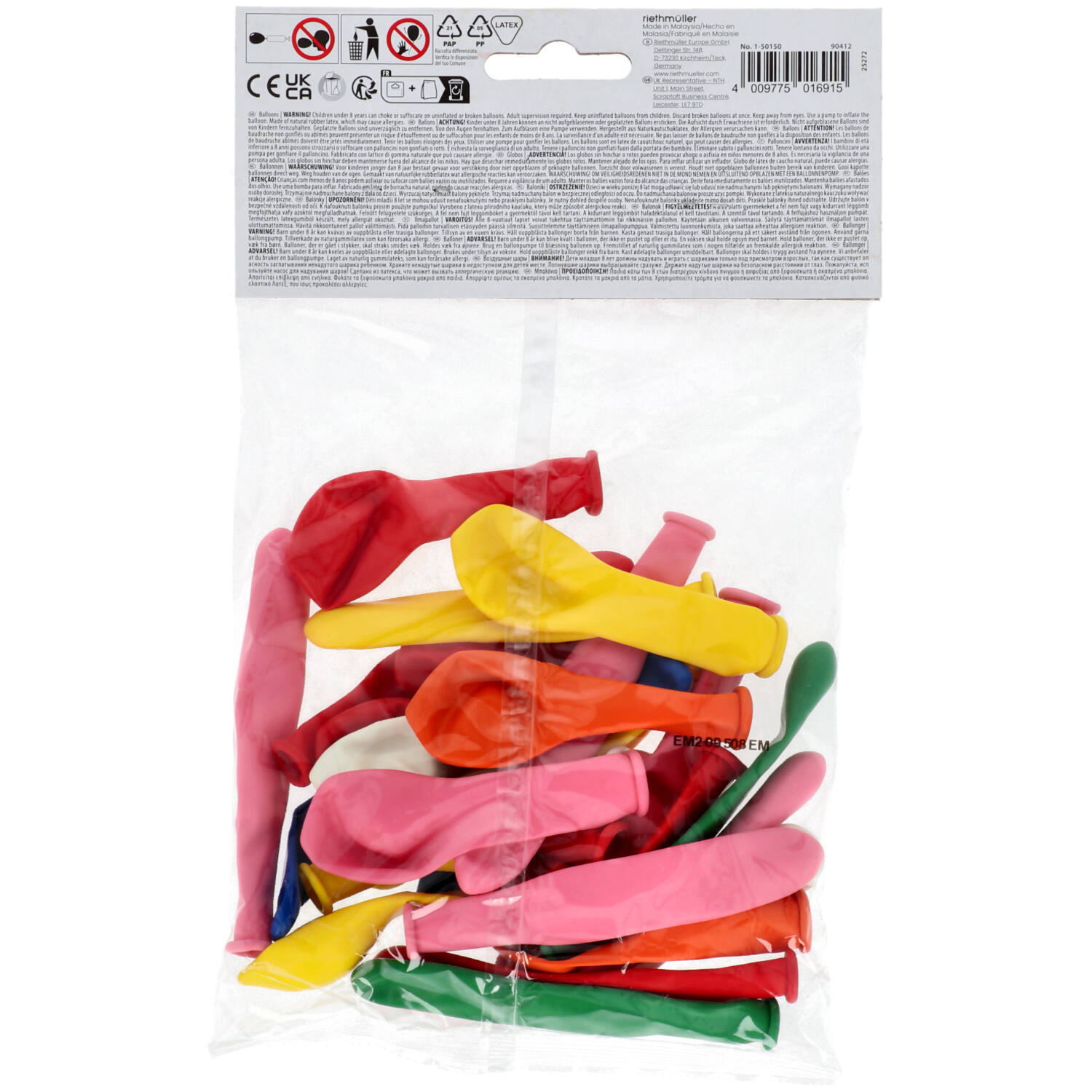 Latex Balloons - Assorted Colours and Shapes - 25 pieces