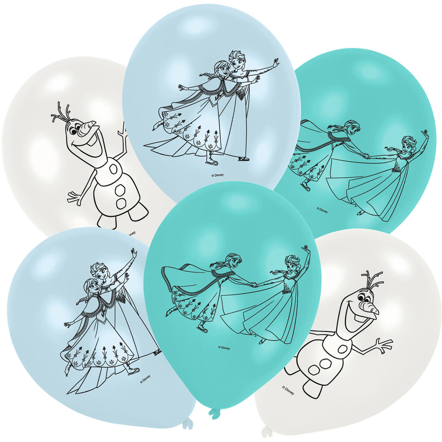 6 Latex Balloons Frozen 22.8 cm / 9"
