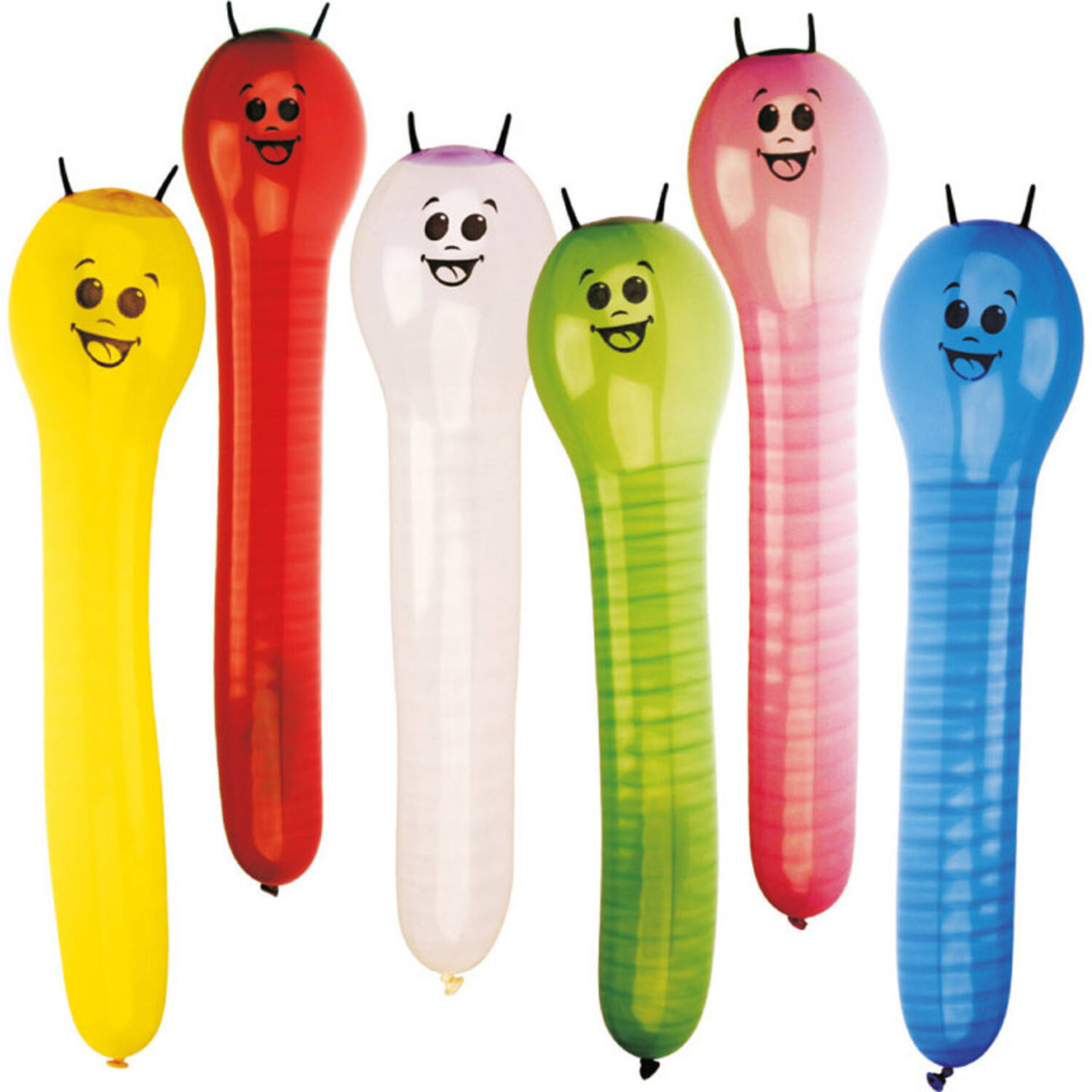 6 Latex Balloons Shapes Caterpillar 60 cm / 23"