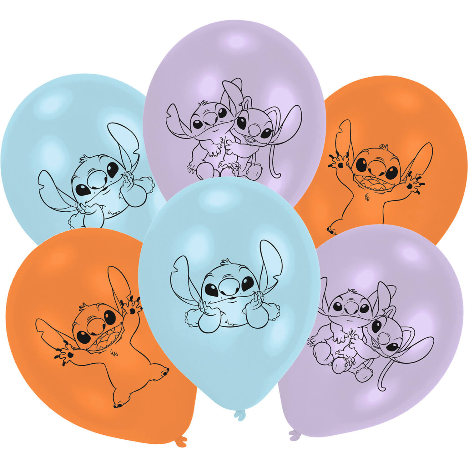 6 Latex Balloons Stitch 22.8 cm / 9"