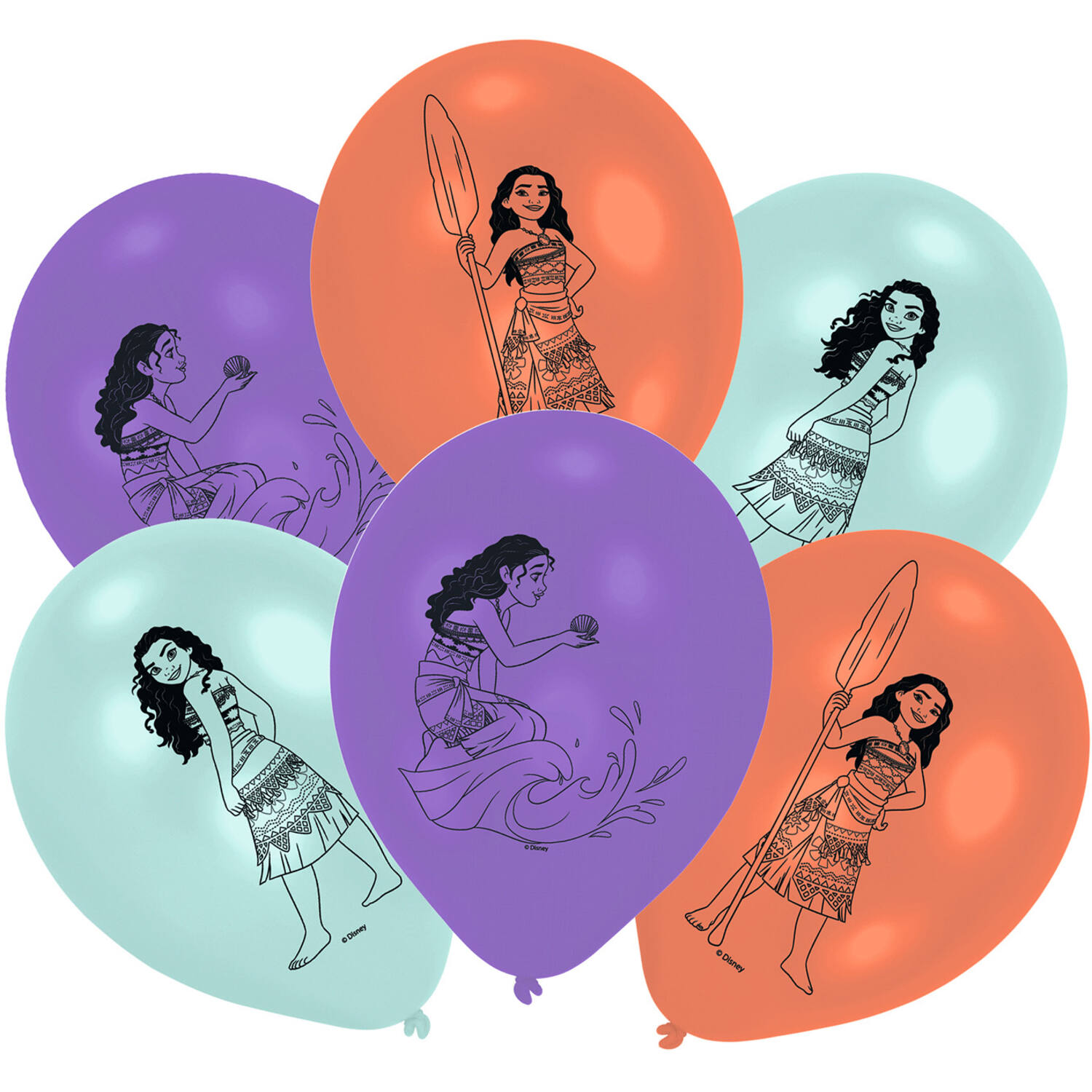Moana Latex Balloon - One Sided Print 9" / 22.8 cm
