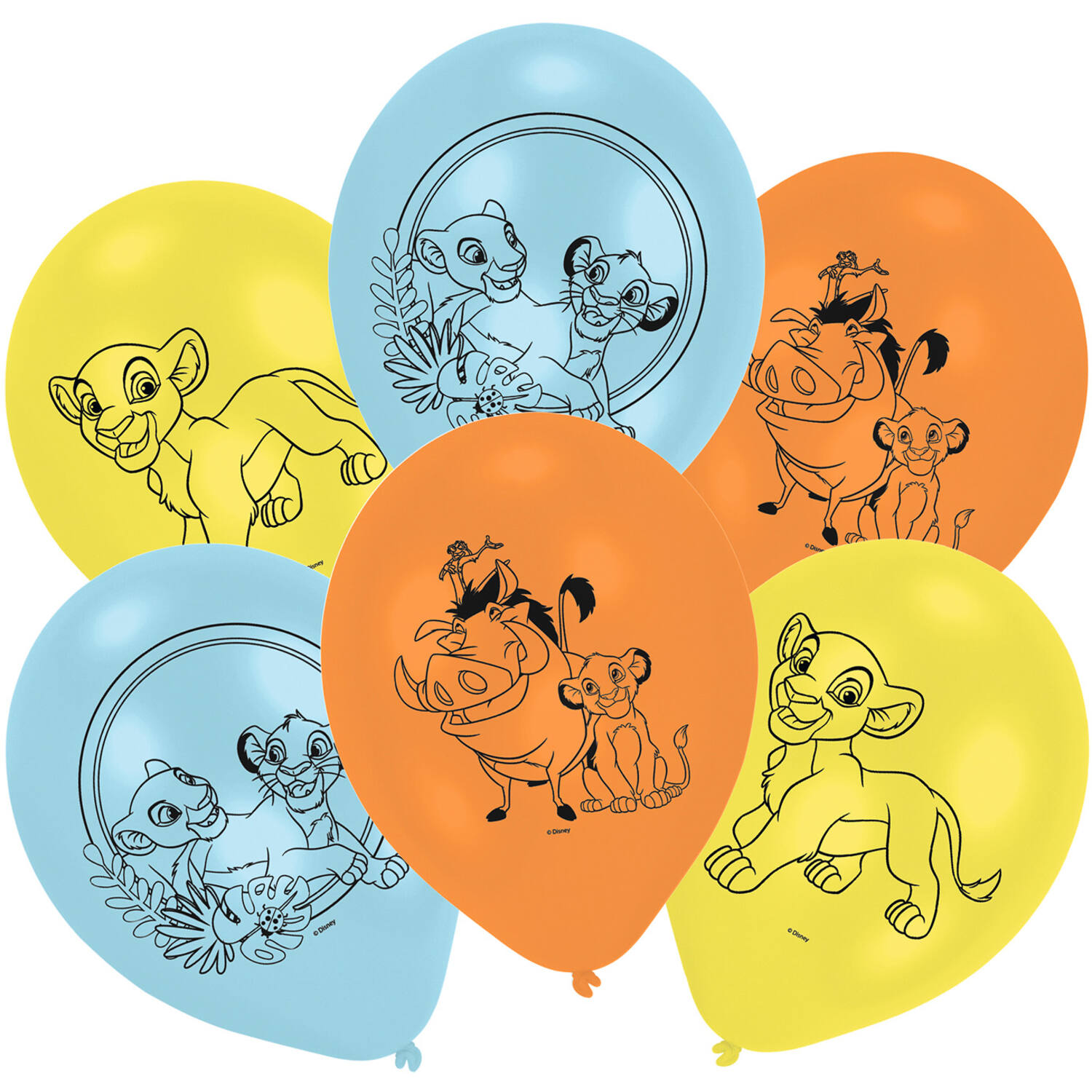 6 Latex Balloons Simba 22.8 cm / 9"