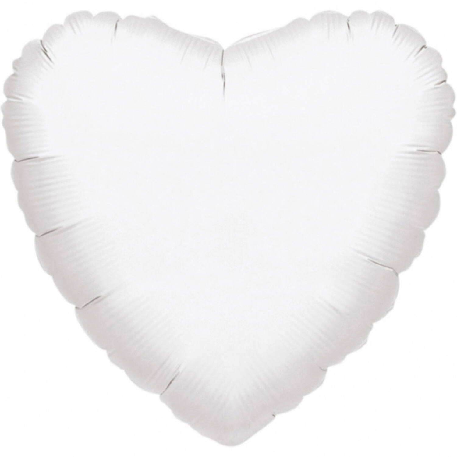 Foil Balloon - Shape - Heart - White Metallic - 45 cm